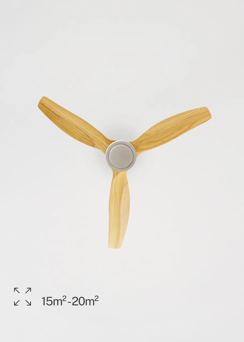 CREATE/ WINDSTYLANCE NATURAL WOOD S/Ventilador de techo con luz blanco aspas madera clara con controlador pared y mando / 40W, Temporizador, Ø112 cm, función verano-invierno, doble altura