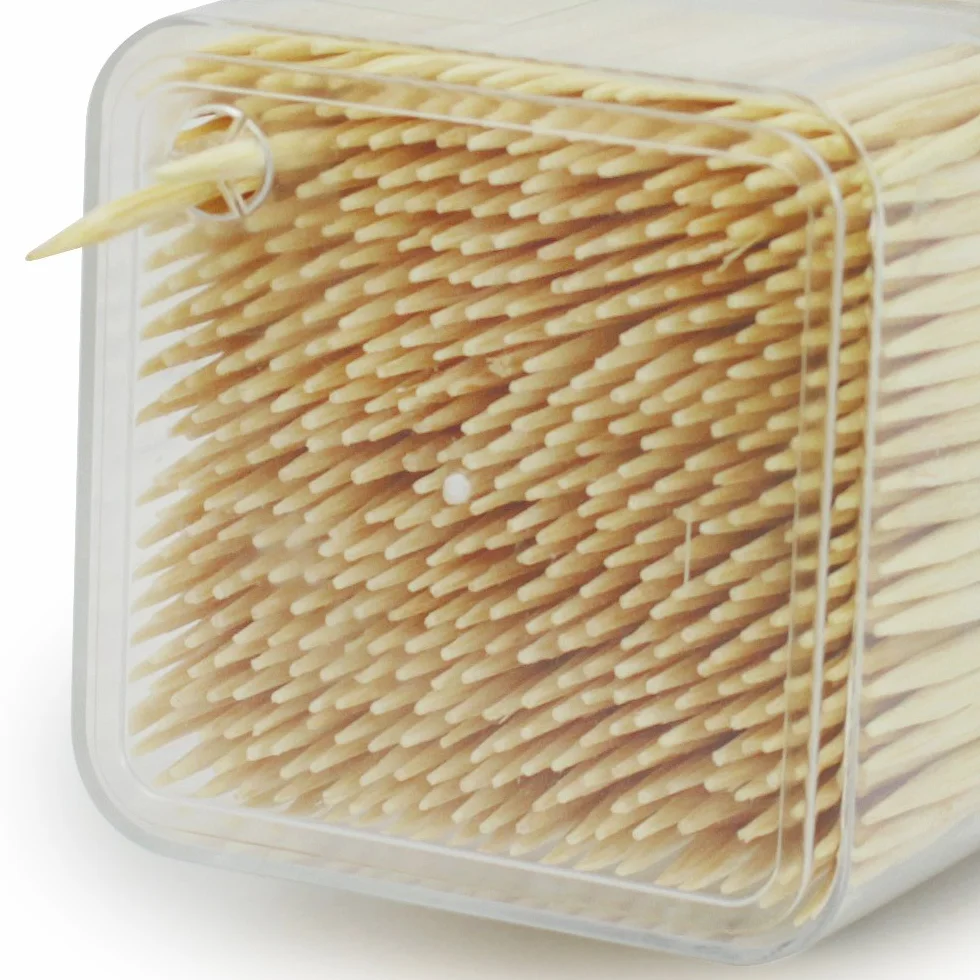 com-four® Palillos de Madera 4500 Piezas - Palillos de Dientes 6,3 cm Caja Dispensadora
