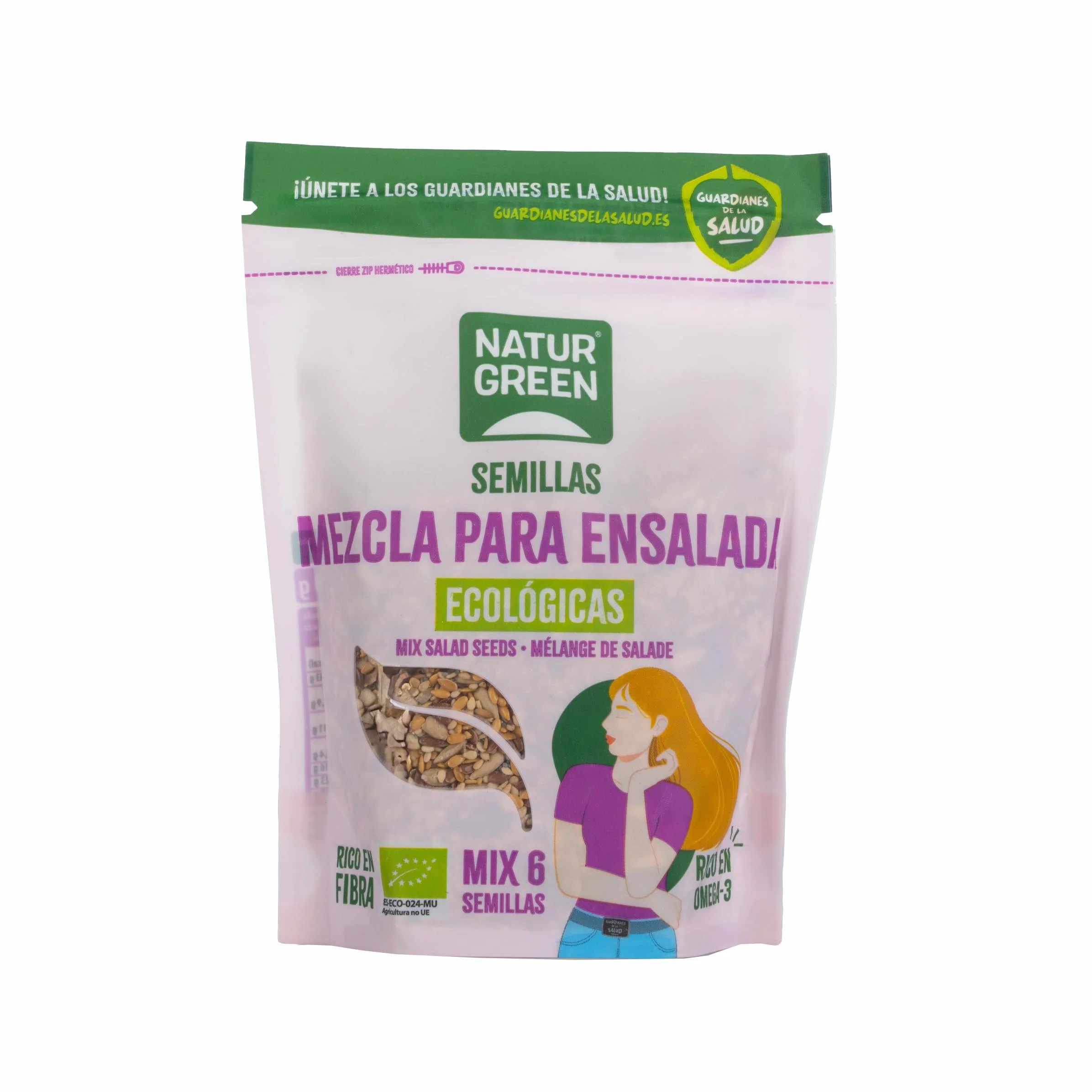 NaturGreen Mezcla de 6 Semillas Ensalada Bio 200 g Ecológico Vegano