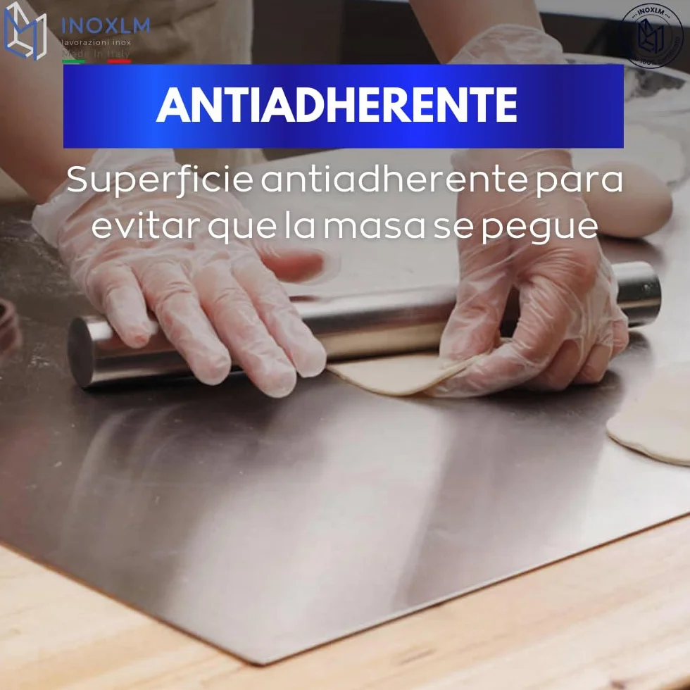 INOXLM Tabla de cortar acero inoxidable 30x50 cm para cocina bar restaurante