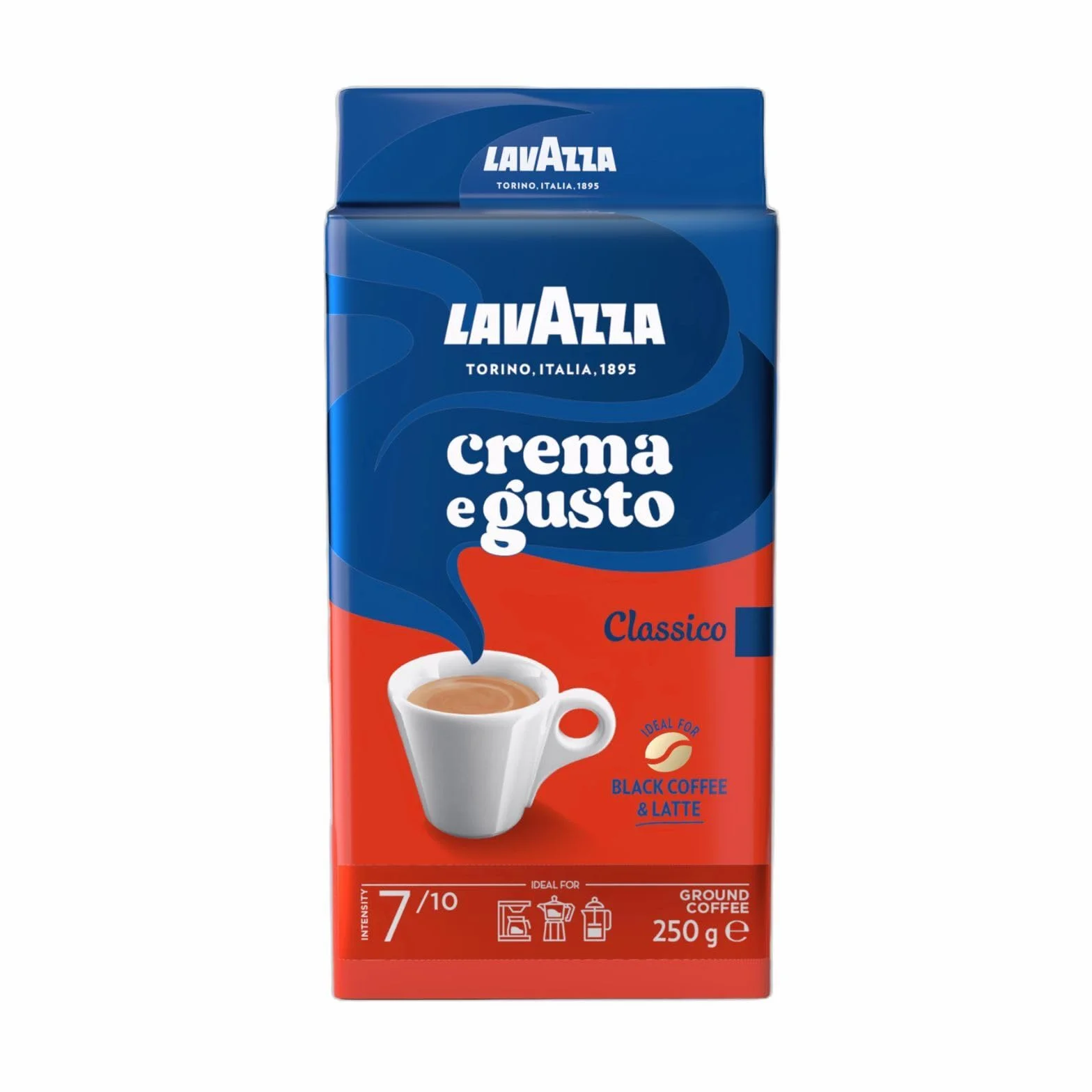 Lavazza Crema e Gusto Classico Café Molido Natural Intensidad 7 Tueste Oscuro 250 g