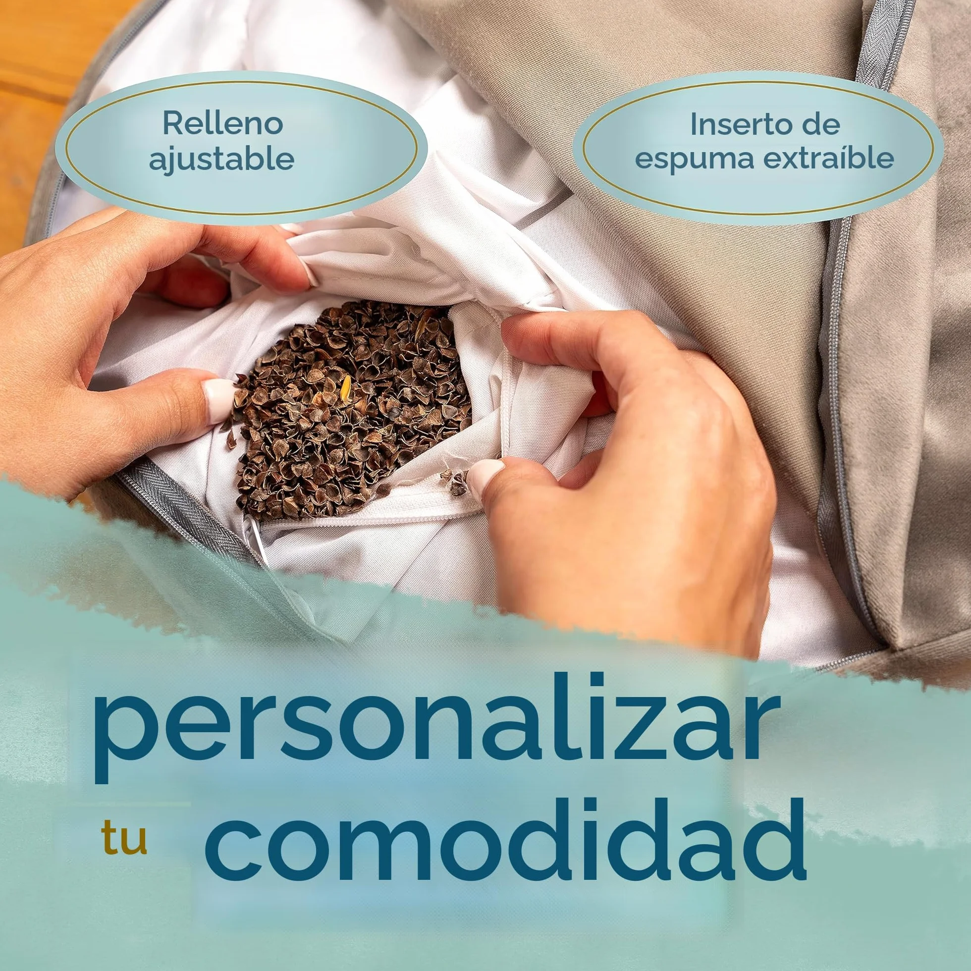 Cojín de meditación Suelo Trigo sarraceno Funda Terciopelo Grande Yoga