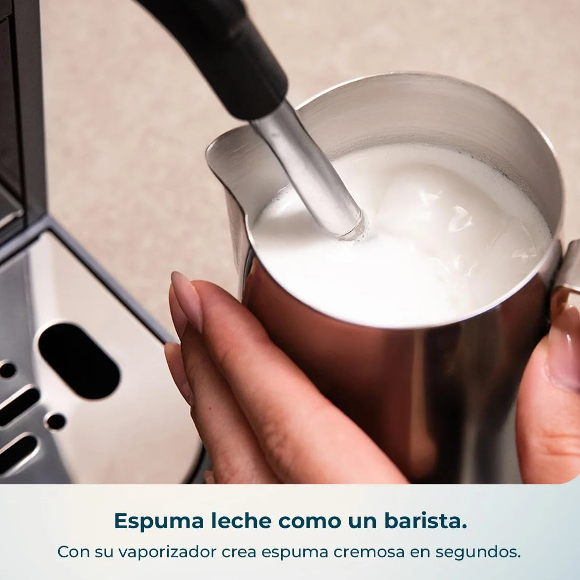 Cecotec Cafetera Superautomática con Vaporizador y Unidad de Procesado 20g Cremmaet Lungo Steam. 19Bares, Thermoblock, 5 Bebidas, 5 Niveles Molido, Descalcificación, Depósito 2L, Pantalla Táctil