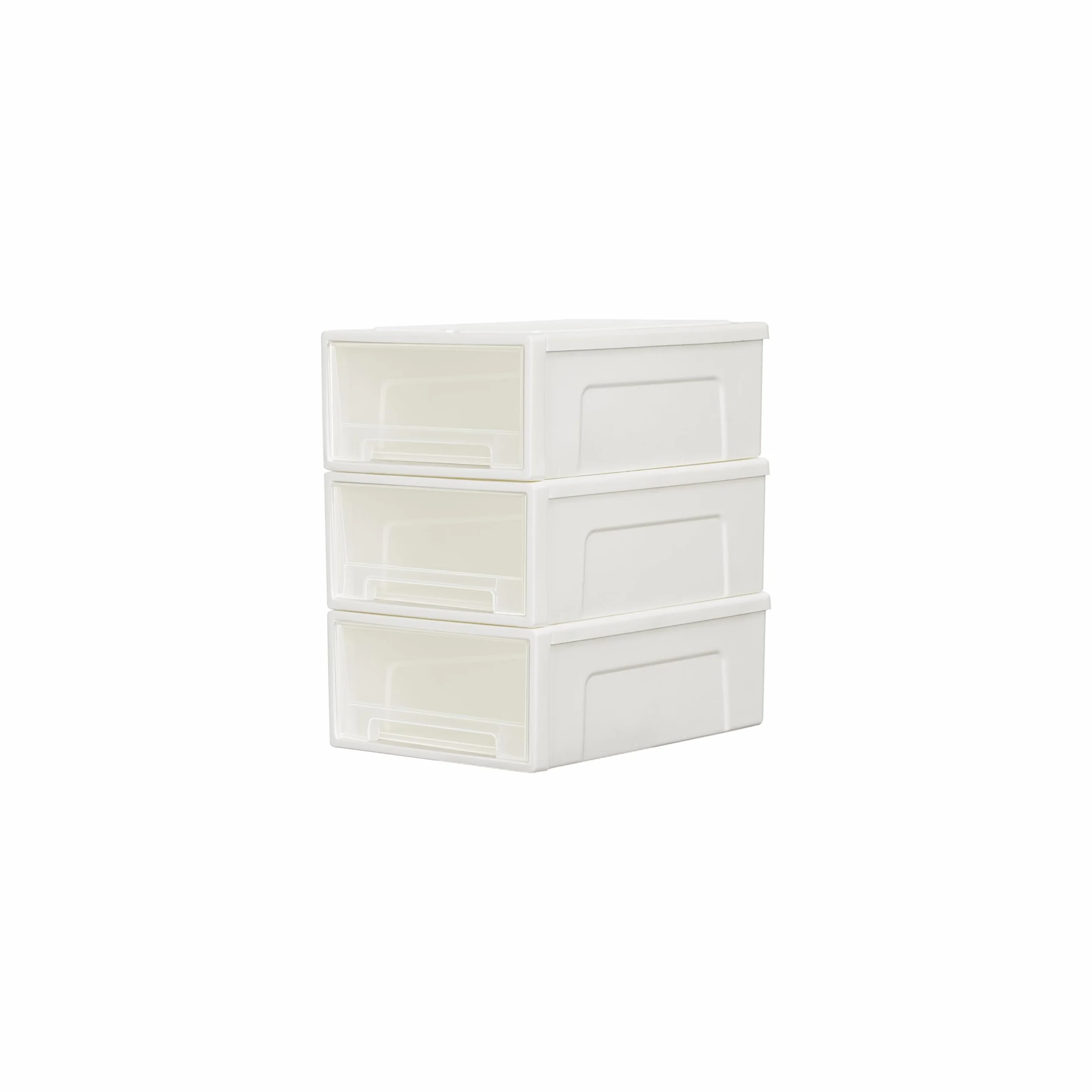 Cetomo 5L*3 Cajones de Almacenamiento de Plástico, Organizadores para Escritorio de Oficina, Caja de Almacenamiento, Torre Apilable para Cosméticos, Resistente, Blanco y Transparente, 5L-3 Unidades