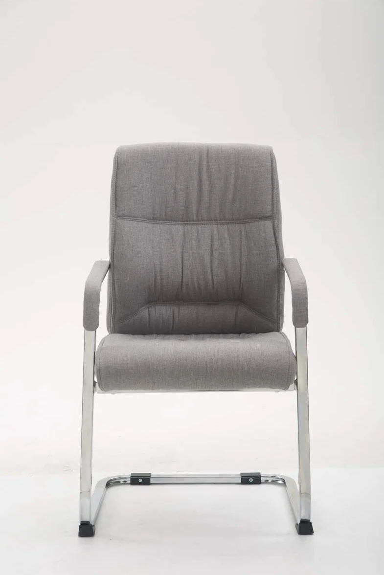CLP Silla De Conferencia Anubis En Tela I Silla De Reunion En Estilo Cantiléver I Silla De Oficina Sin Ruedas & con Base De Metal, Color:Gris