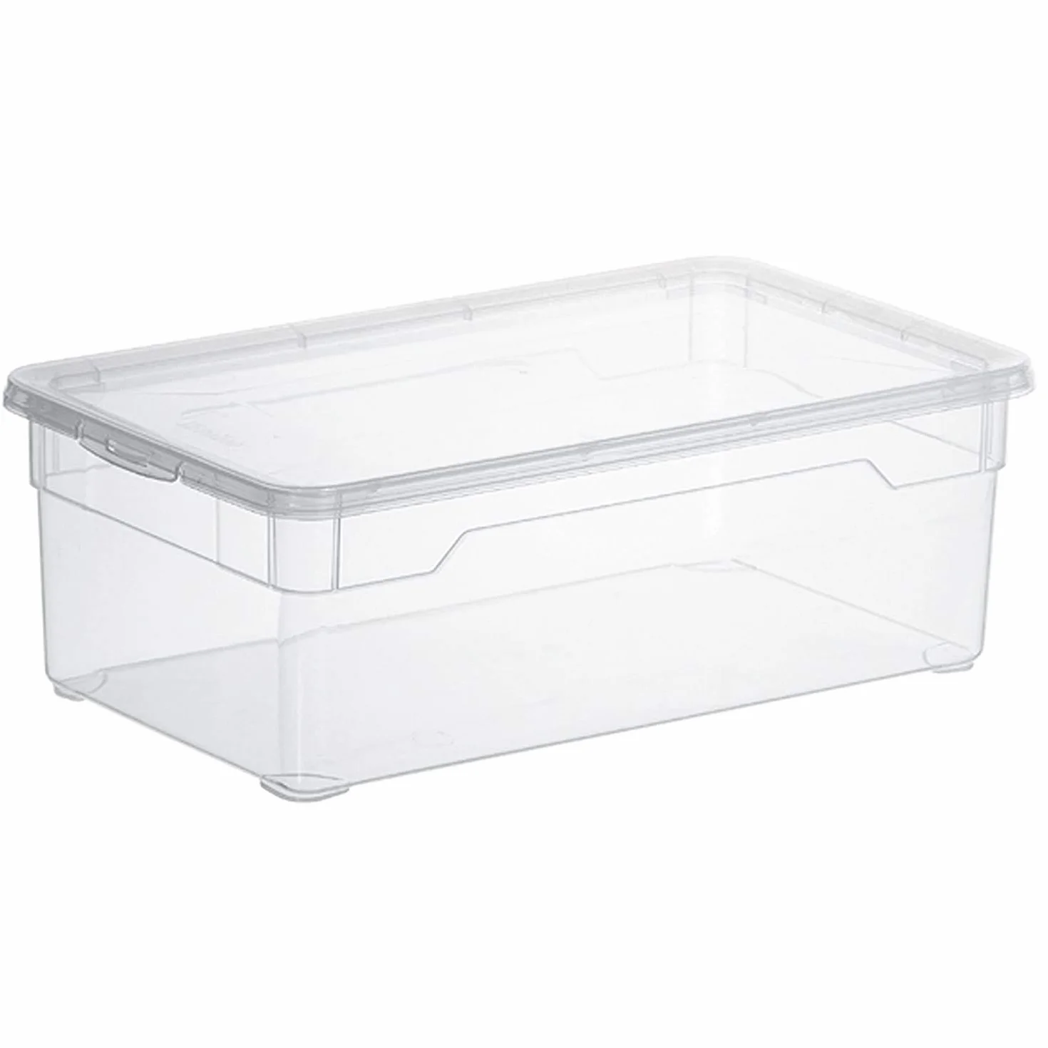 Rotho Clear Juego 4 cajas almacenamiento 5L con tapa Plástico PP sin BPA transparente