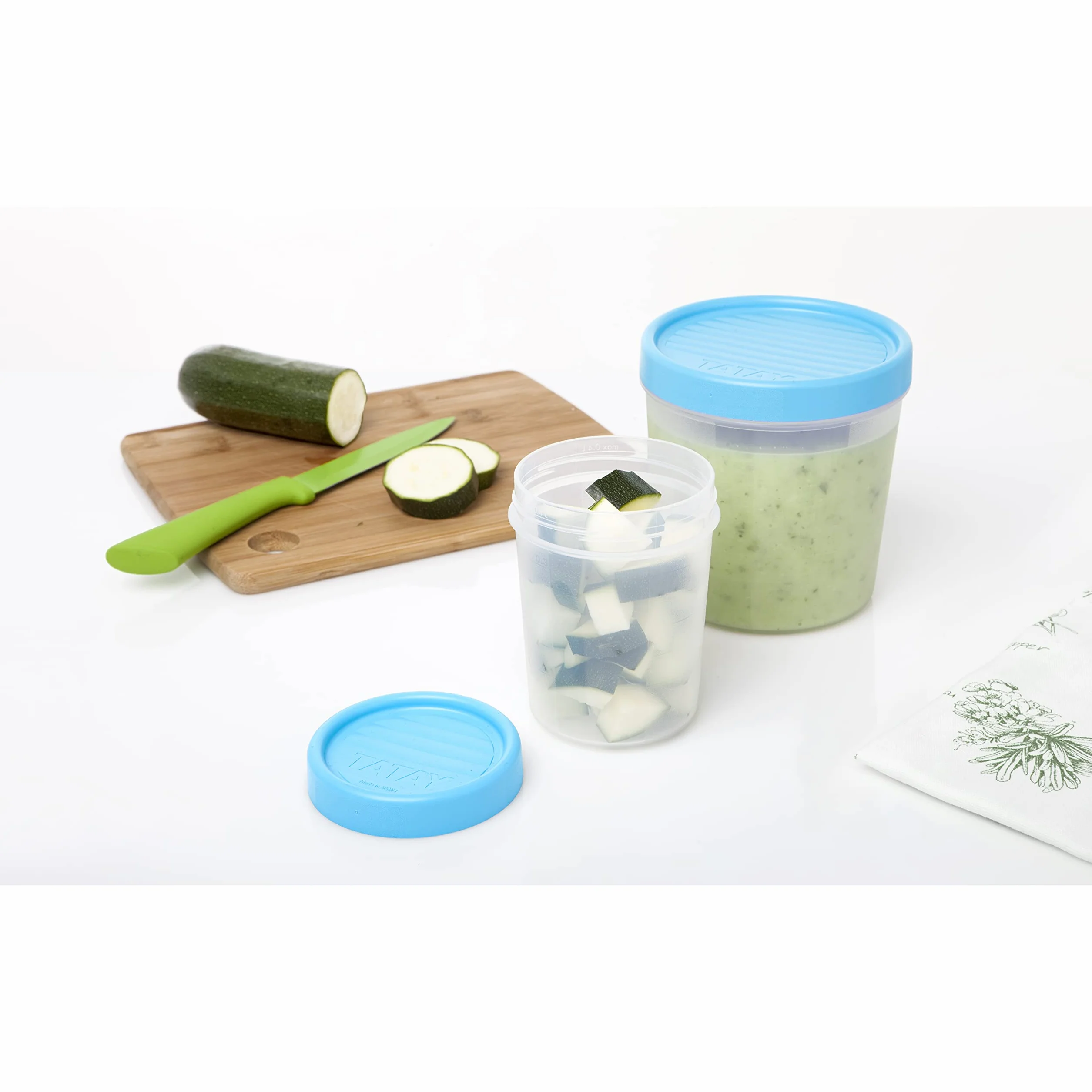 Tatay Tupper Hermético 1L Twist | Recipiente Hermético para Alimentos | Apto Microondas, Lavavajillas, Nevera | Plástico Libre de BPA | 12x12x12,5 cm, Azul