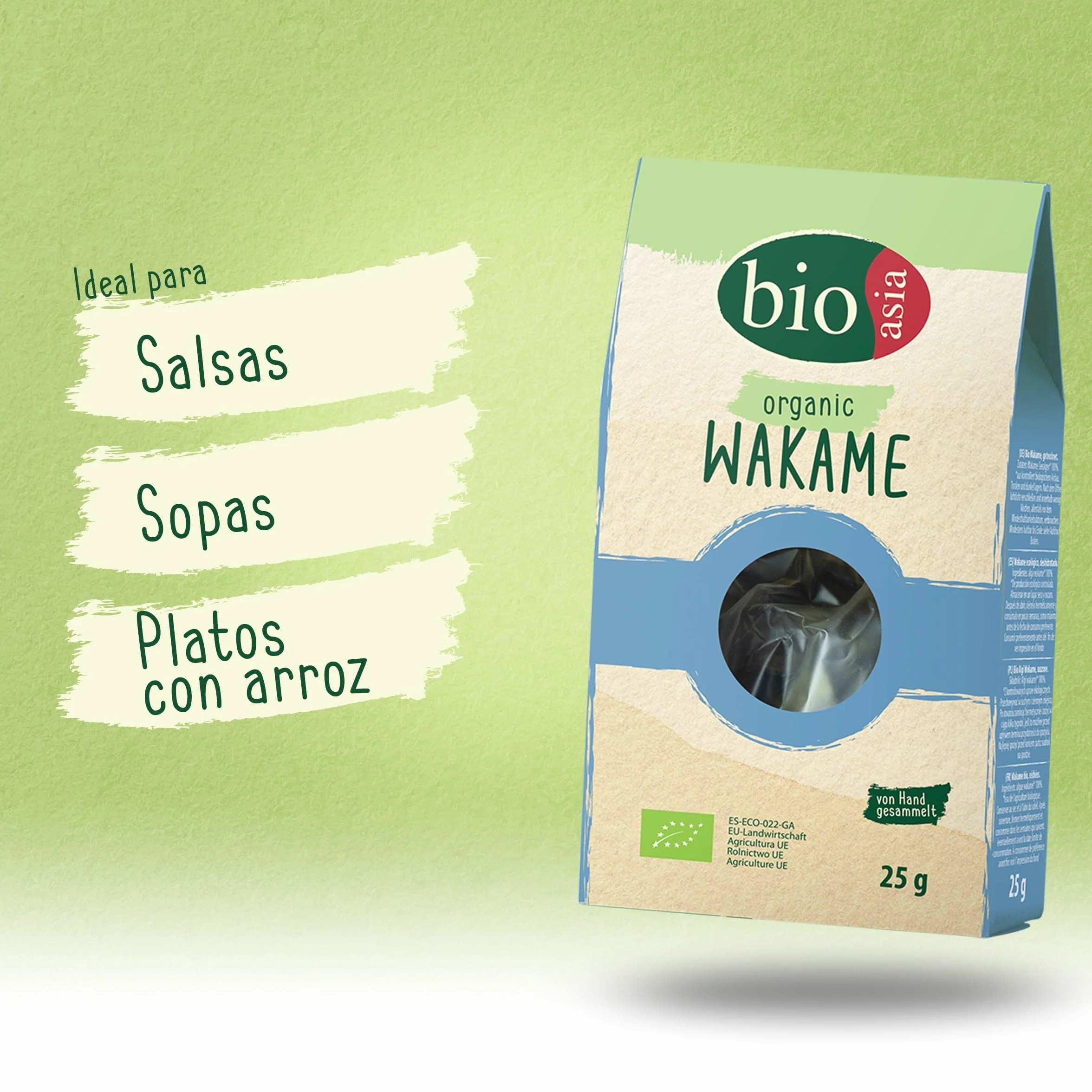 BIOASIA Algas Wakame ecológicas 25 g veganas sin gluten