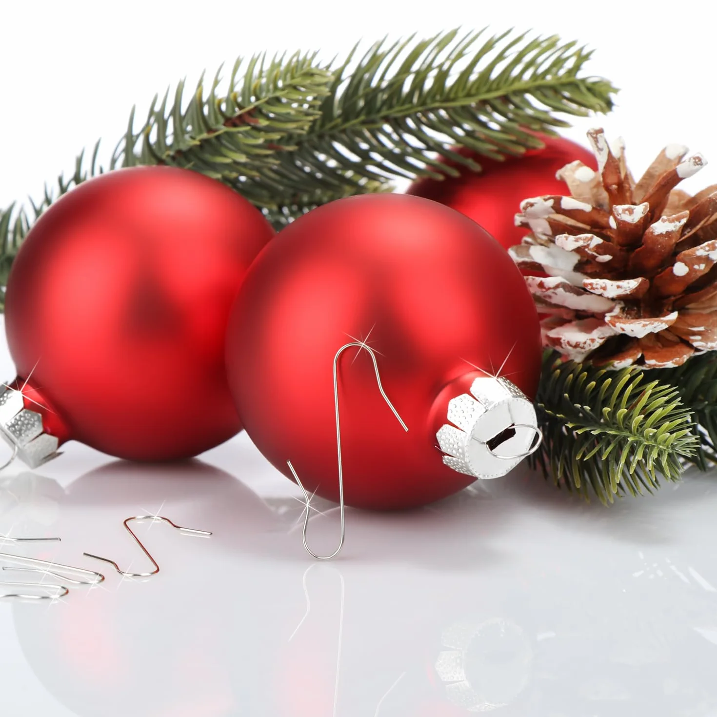 COM-FOUR® Ganchos 150x para Decoraciones de Árboles de Navidad - Ganchos Dobles Colgantes Decorativos