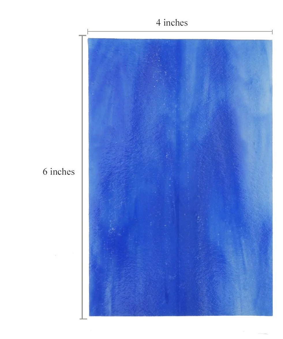Lanyani Paquete de 10 Hojas de Vidrieras Azules Variadas 4x6 Pulgadas Vidrio Tiffany Texturas Mixtas