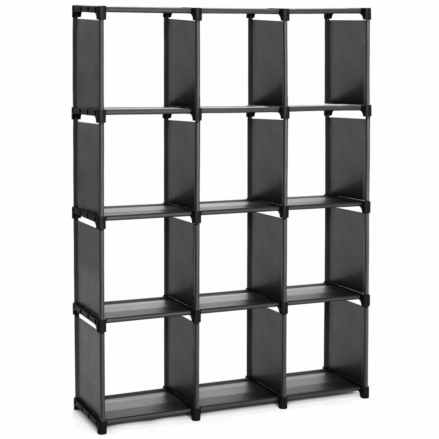 SONGMICS Estantería Modular 12 Cubos, Librería Abierta, Armario Almacenaje Negro LSN12BK