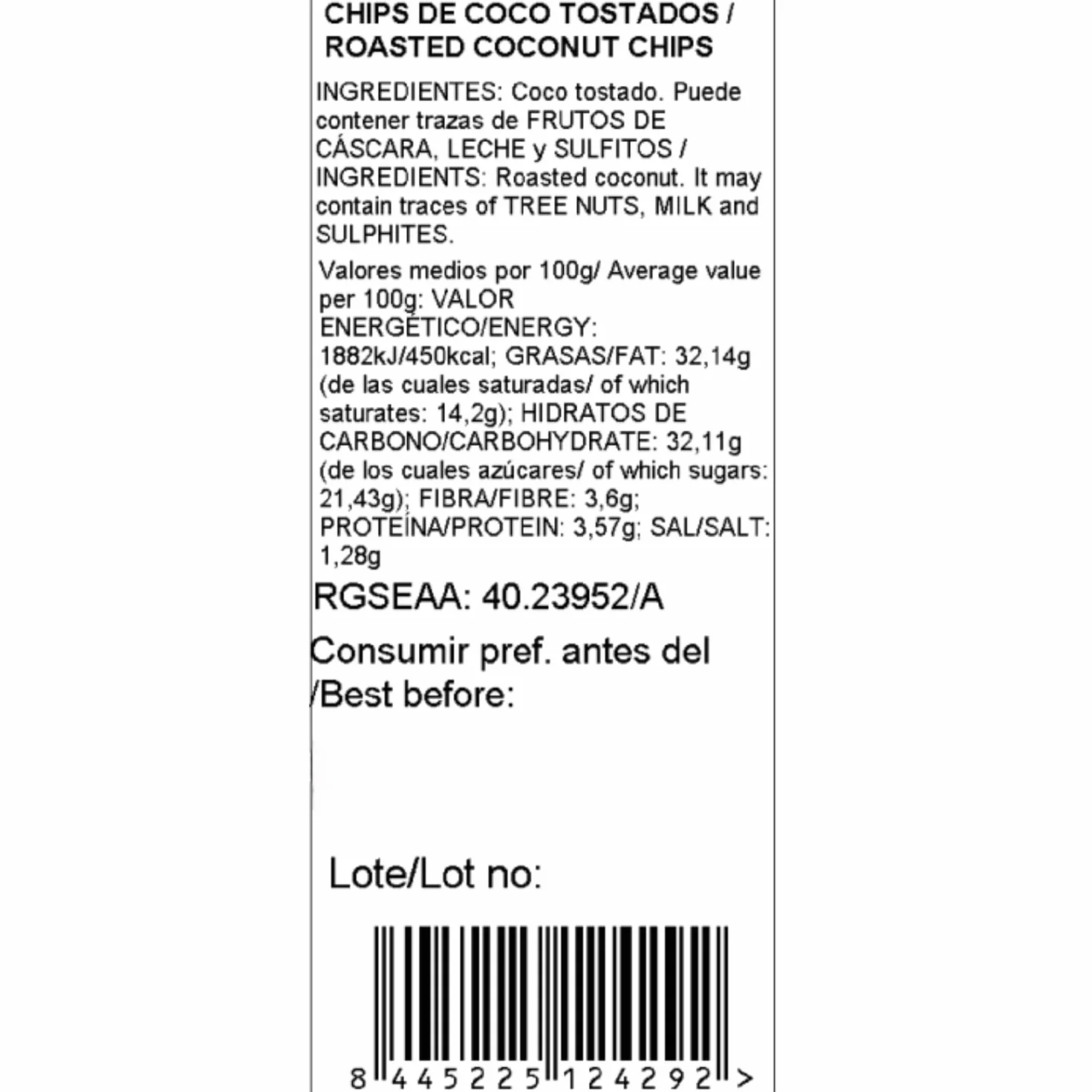 Chips de coco tostado 500 gr | Coco tostado laminado | Sin azúcar | Snack saludable vegano sin gluten