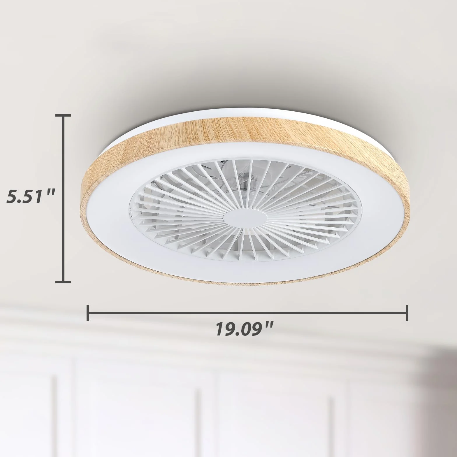 activeallbrite Ventiladores de techo, Motor DC 20W, Velocidad del Viento ajustable con Control Remoto, Adecuado Dormitorio, Habitación infantil.
