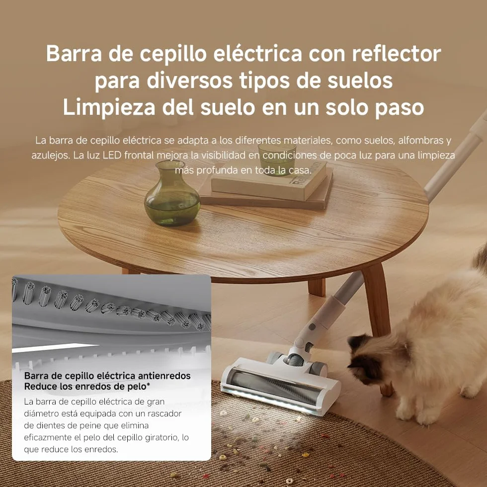 XIAOMI Aspiradora inalámbrica G20, 25 kPa, 150 AW, 60 min autonomía, filtración 99.9%, luz frontal para polvo