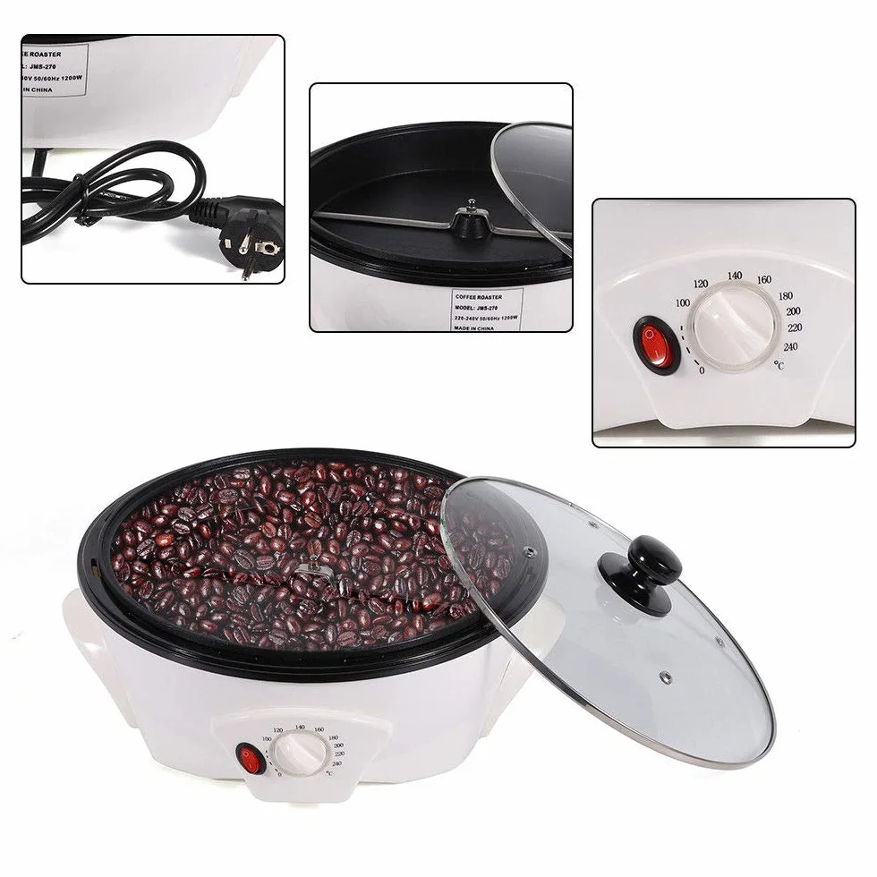 Máquina de Tostado de Café 1200 W 1500 g Tostador de Café en Casa 220 V