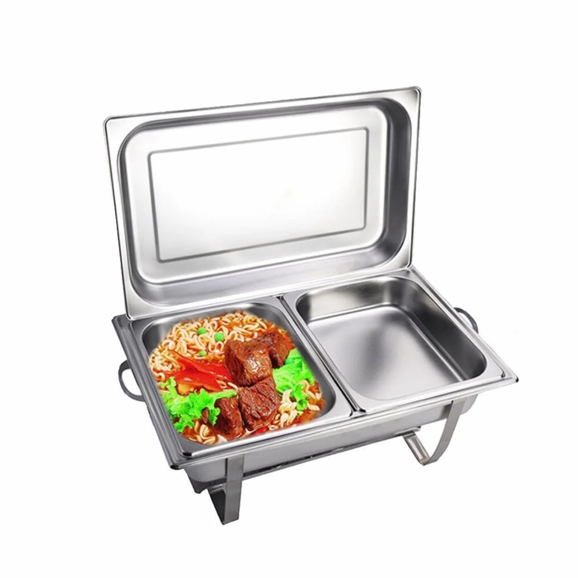 Chafing Dish 7,5 L Acero Inoxidable Calientaplatos Calentador de alimentos Buffet Recipiente para Catering Buffet Party