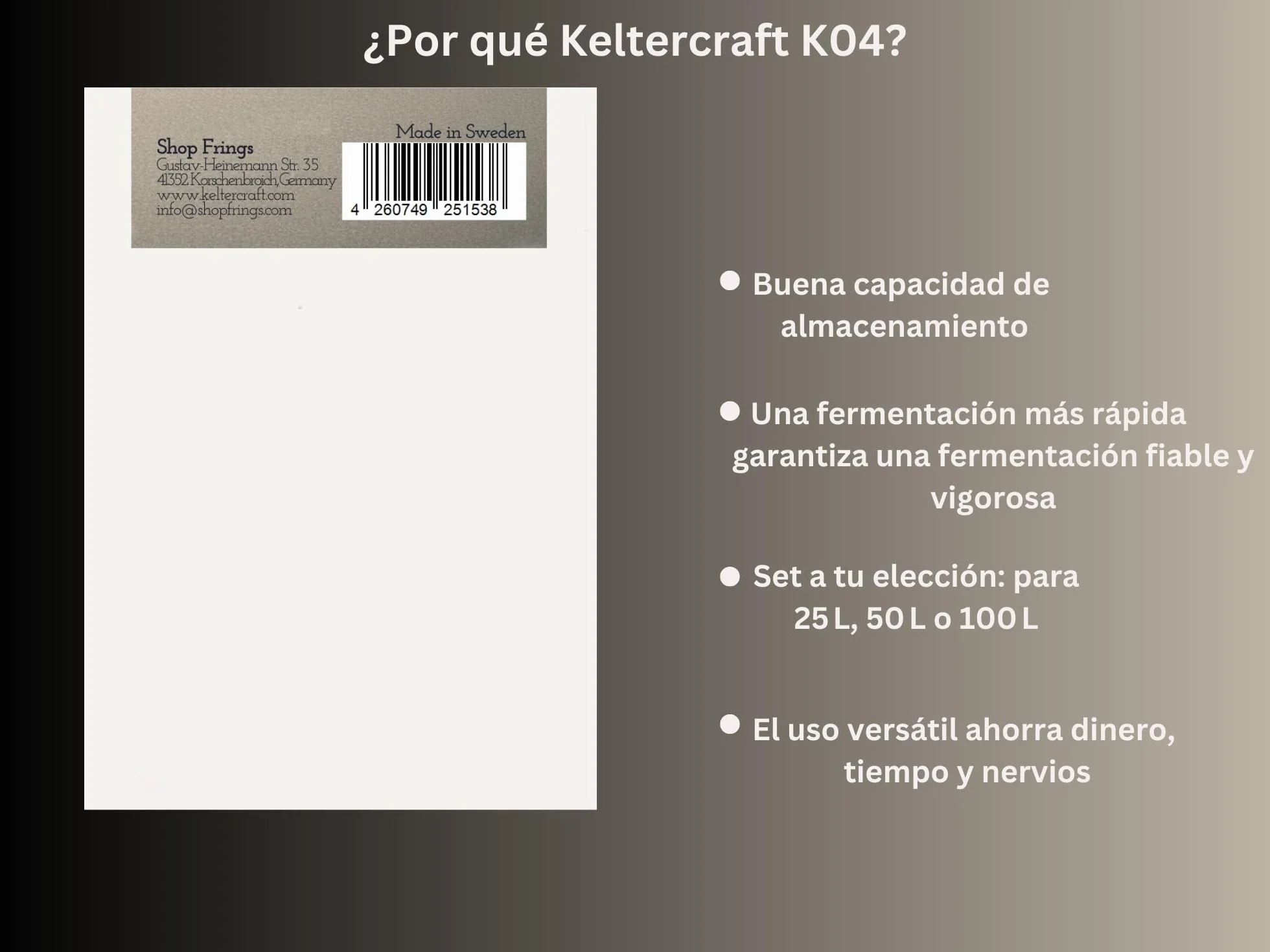 Sal nutritiva para levadura Keltercraft K04 10 g para 25 l de vino hidromiel y sidra