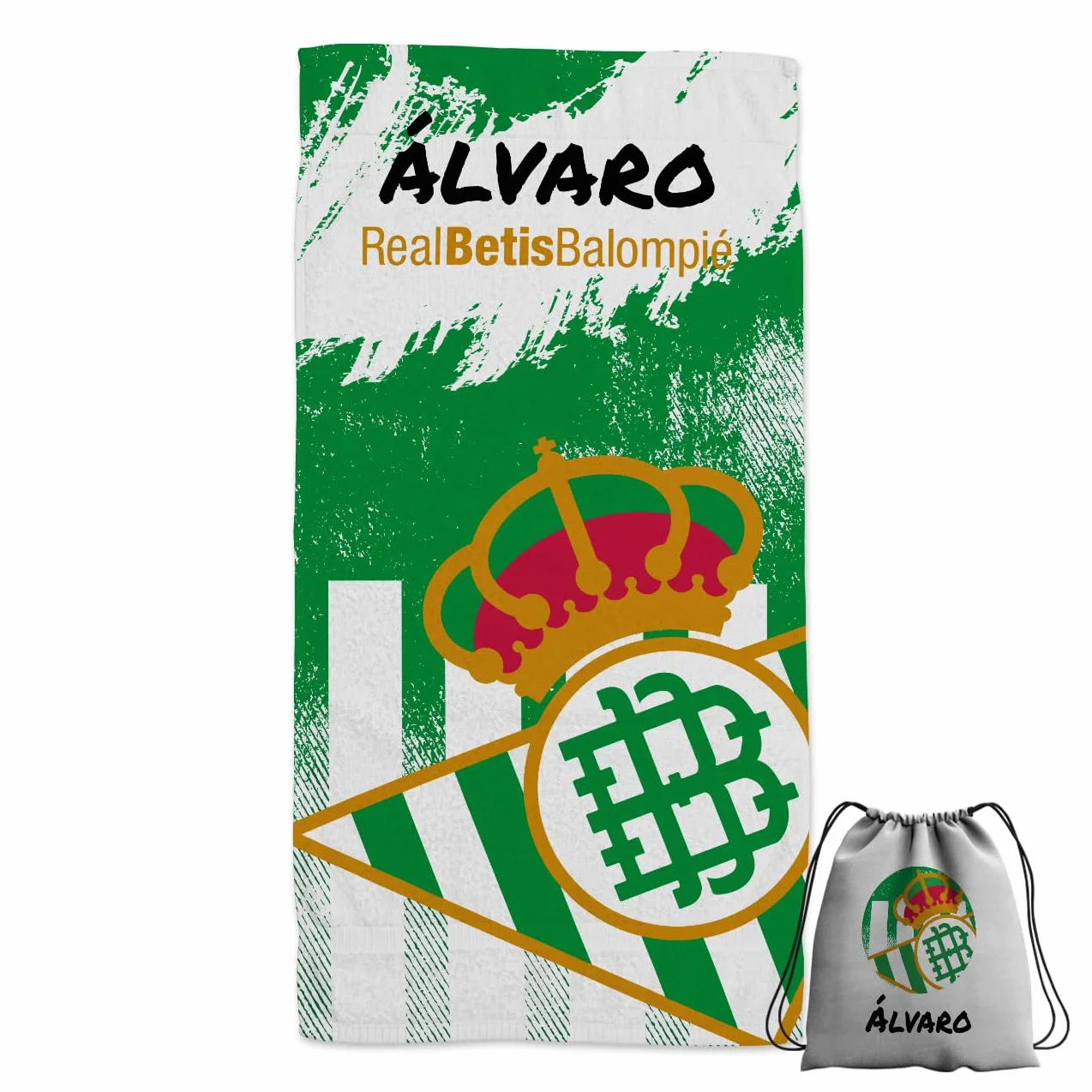 Toallas de Playa o Ducha Personalizadas con Nombre o Frases. Toallas Infantiles, Regalo Infantil Original para baño, Piscina, Playa, Camping. Varias Medidas Disponibles (Betis RBB, 50x30)