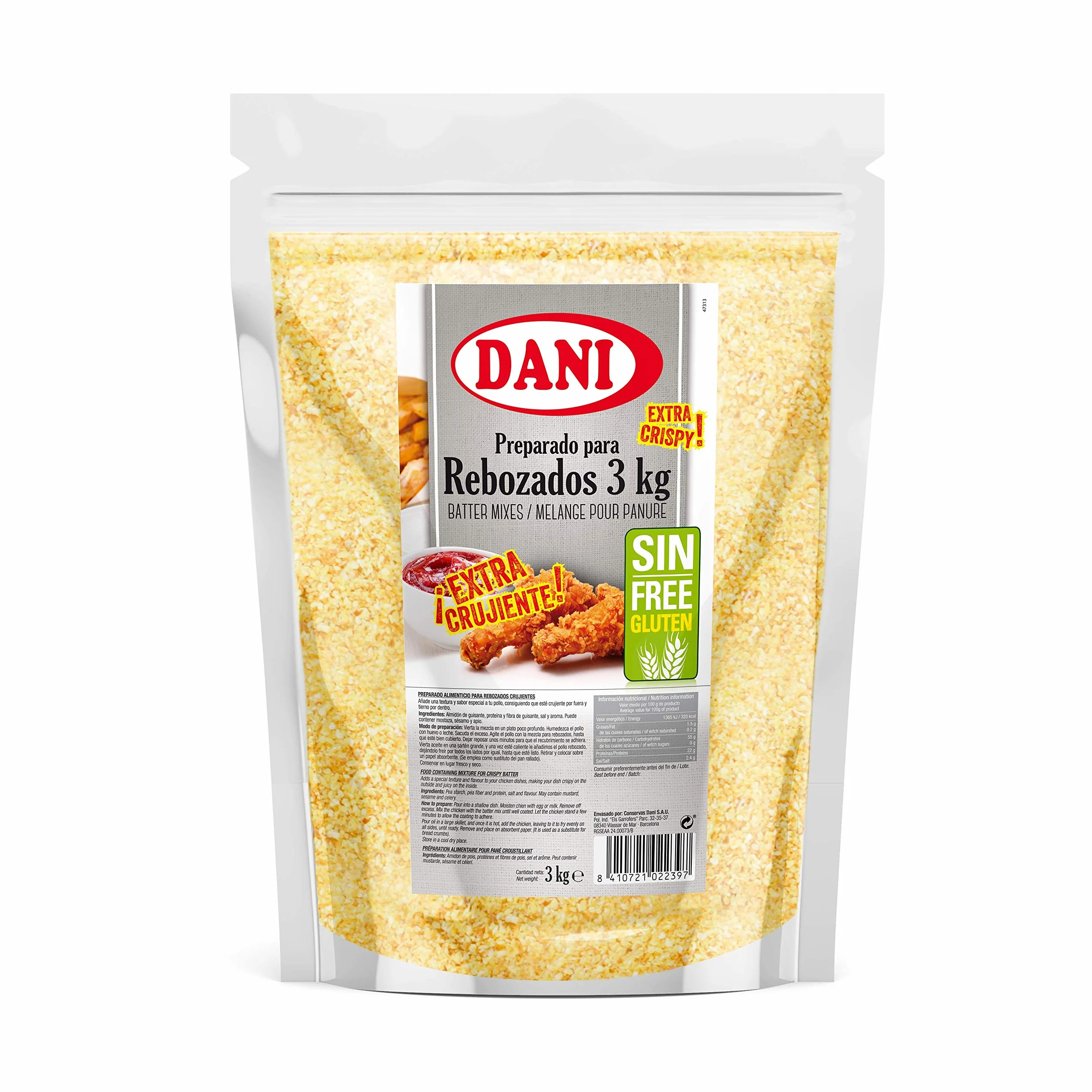 Dani Preparado para rebozados SIN GLUTEN 3KG