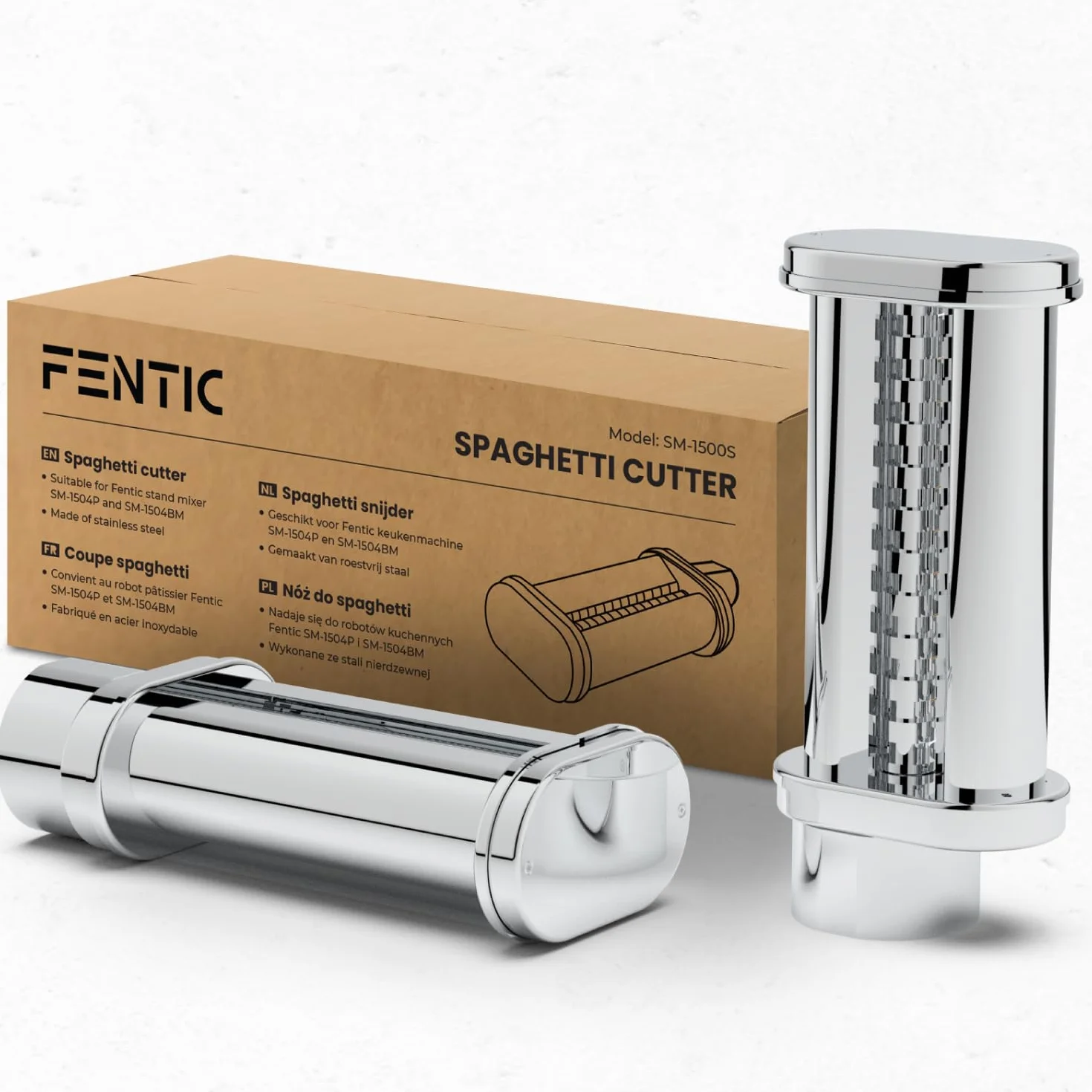 Juego de cortador de espagueti y cortador de fettuccines - Fabricante de pasta adecuado para la caraSM-1504P y SM-1504BM - Máquina de pasta eléctrica de acero inoxidable – Fettuccine Maker -