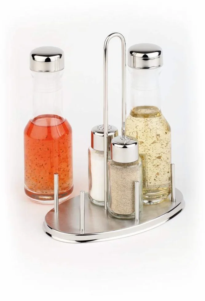 APS 40450 Classic - Menaje de cristal clásico con cubierta de acero inoxidable y sin goteo (0,2 l, 17,5 x 10,5 x 23 cm)