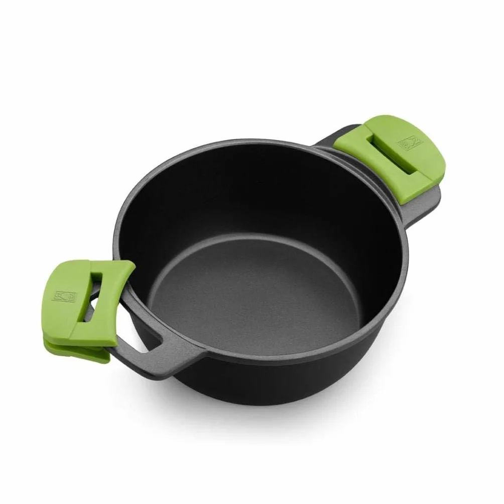 BRA Prior Cacerola Alta 20 cm con Tapa de Cristal y Asas de Silicona Extraíbles, Apta para Inducción y Horno
