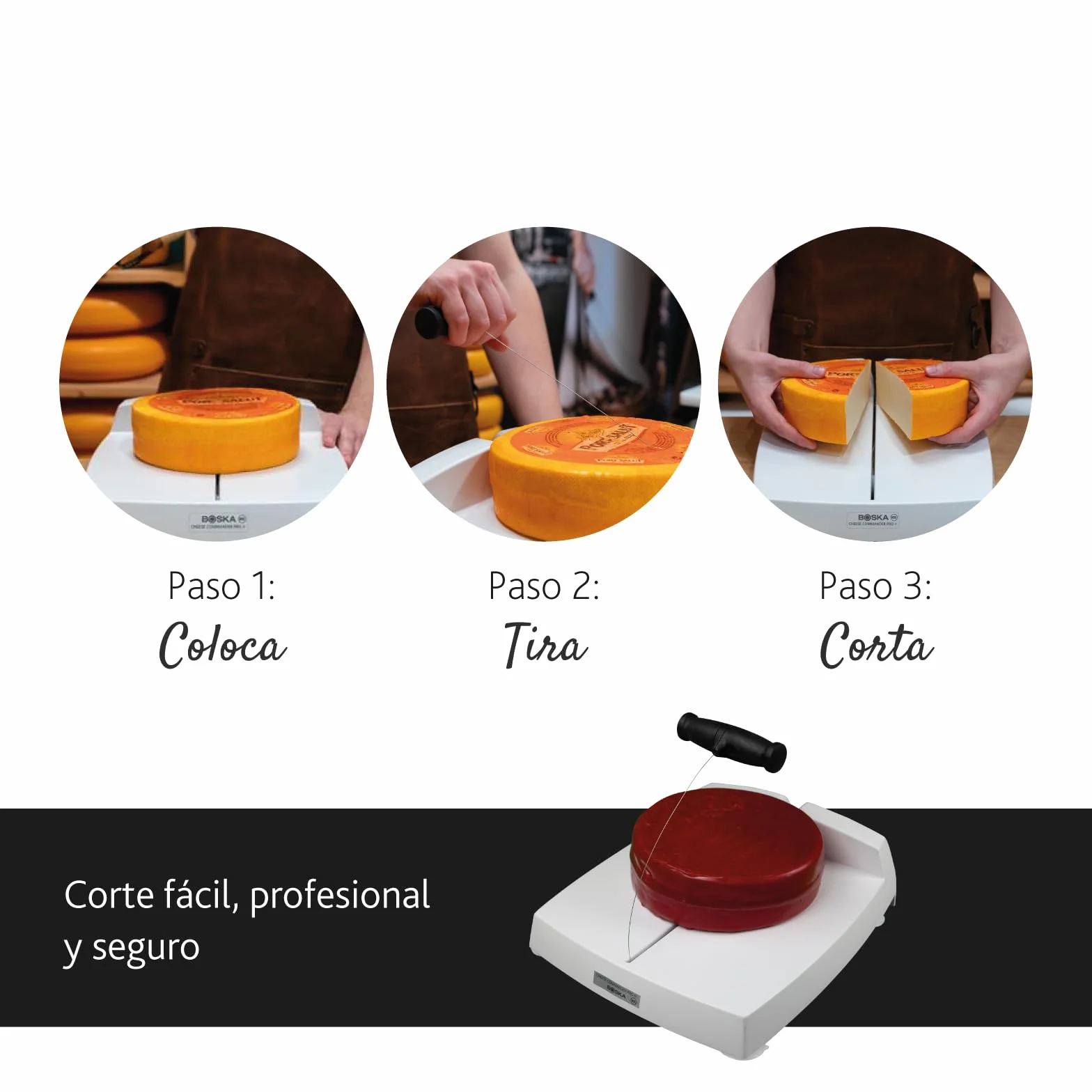 BOSKA Cheese Commander PRO+ Cortador de Queso con Hilo y Mango Profesional