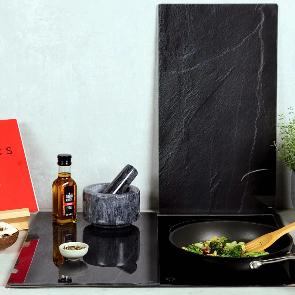 Kesper Tablas para cortar cristal Negro 52 x 30 x 0.8 cm 2 unidades