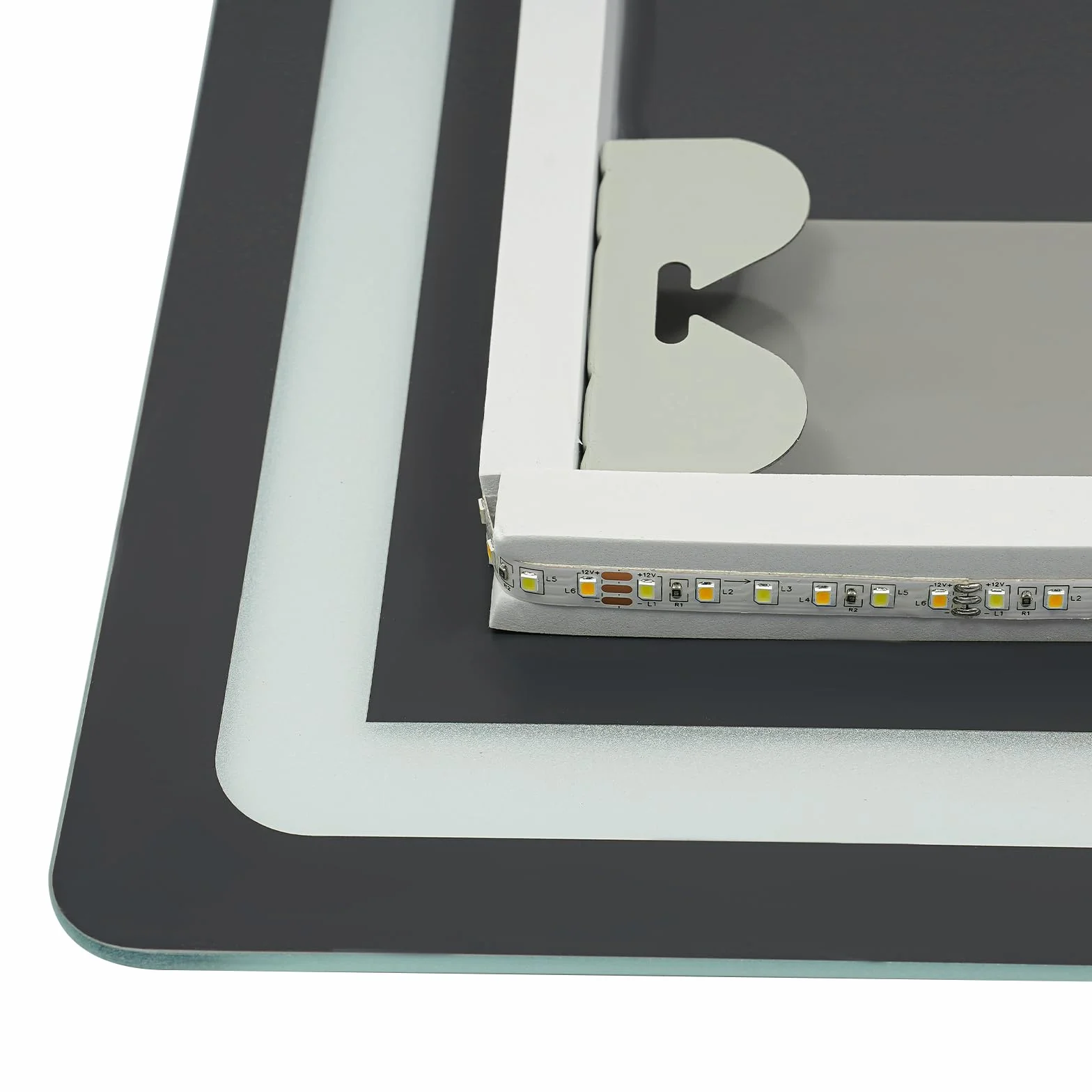 Espejo de Baño LED 60 x 80 cm, IP54, con Luz Regulable, Anti-Niebla, Display de Temperatura y Hora, Memoria de Ajustes Favoritos