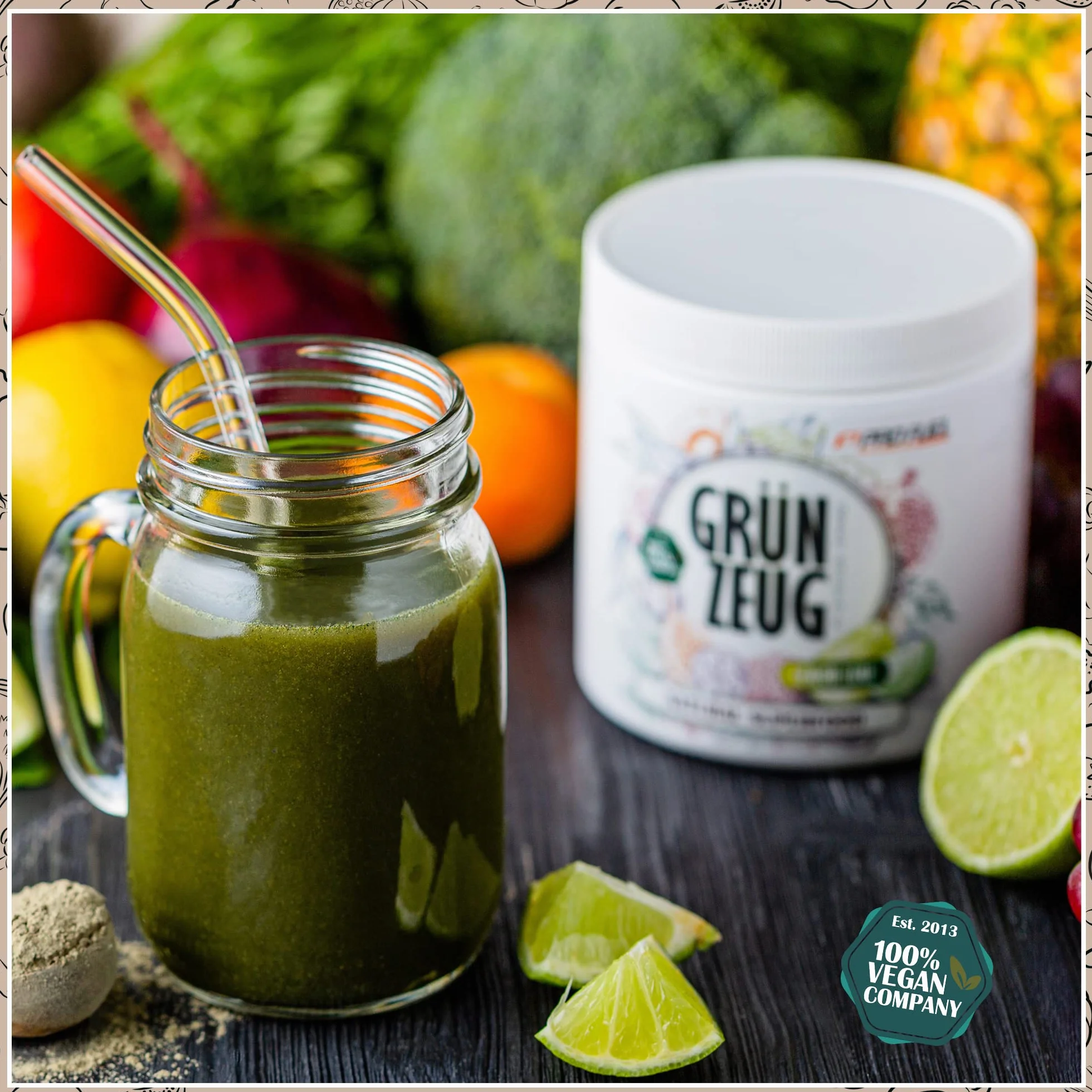 ProFuel Grünzeug Superfood Smoothie Pulver, 300 g Dose (Lemon Lime)