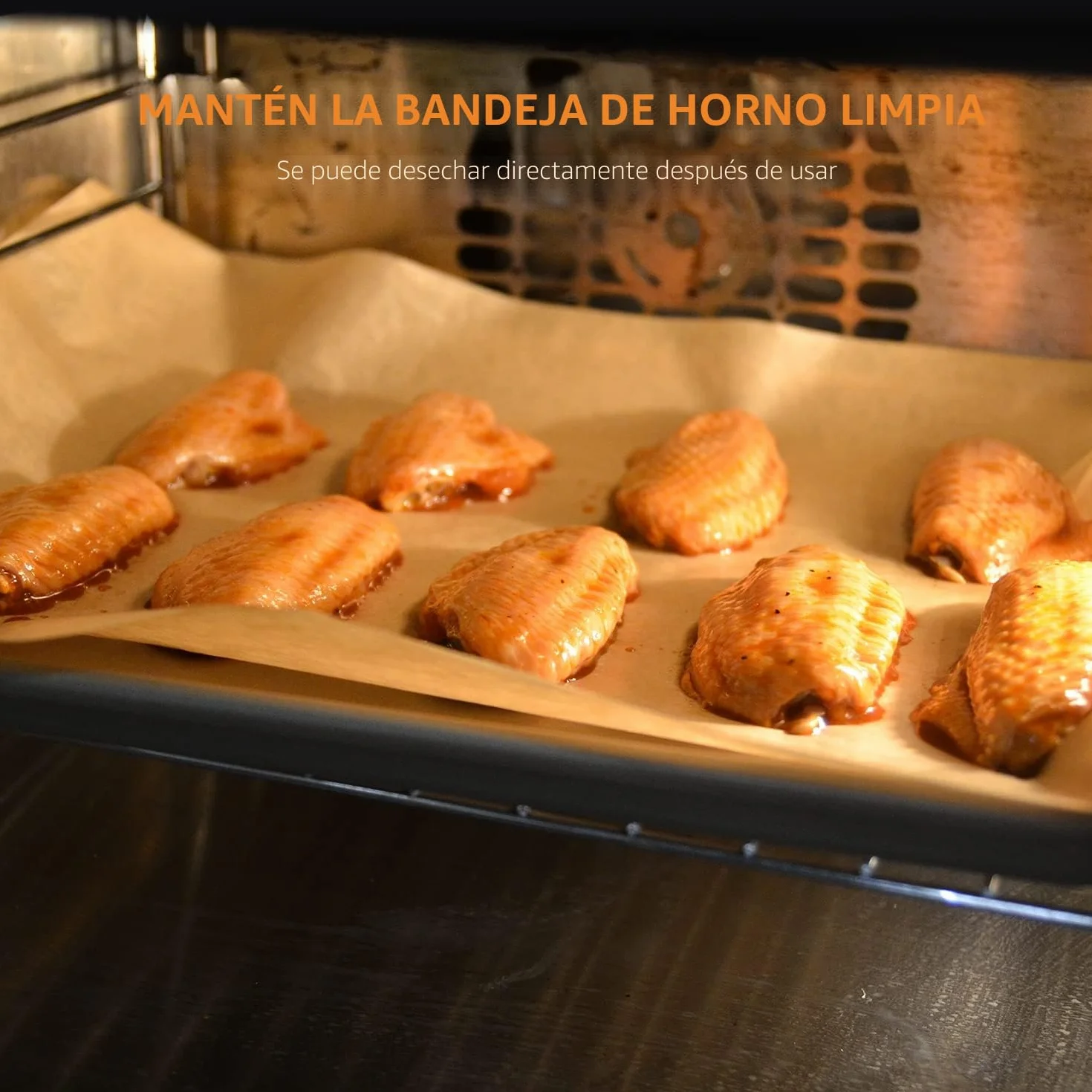 Papel pergamino sin blanquear 20x30 cm, hojas antiadherentes precortadas para hornear, cocinar y freidora de aire