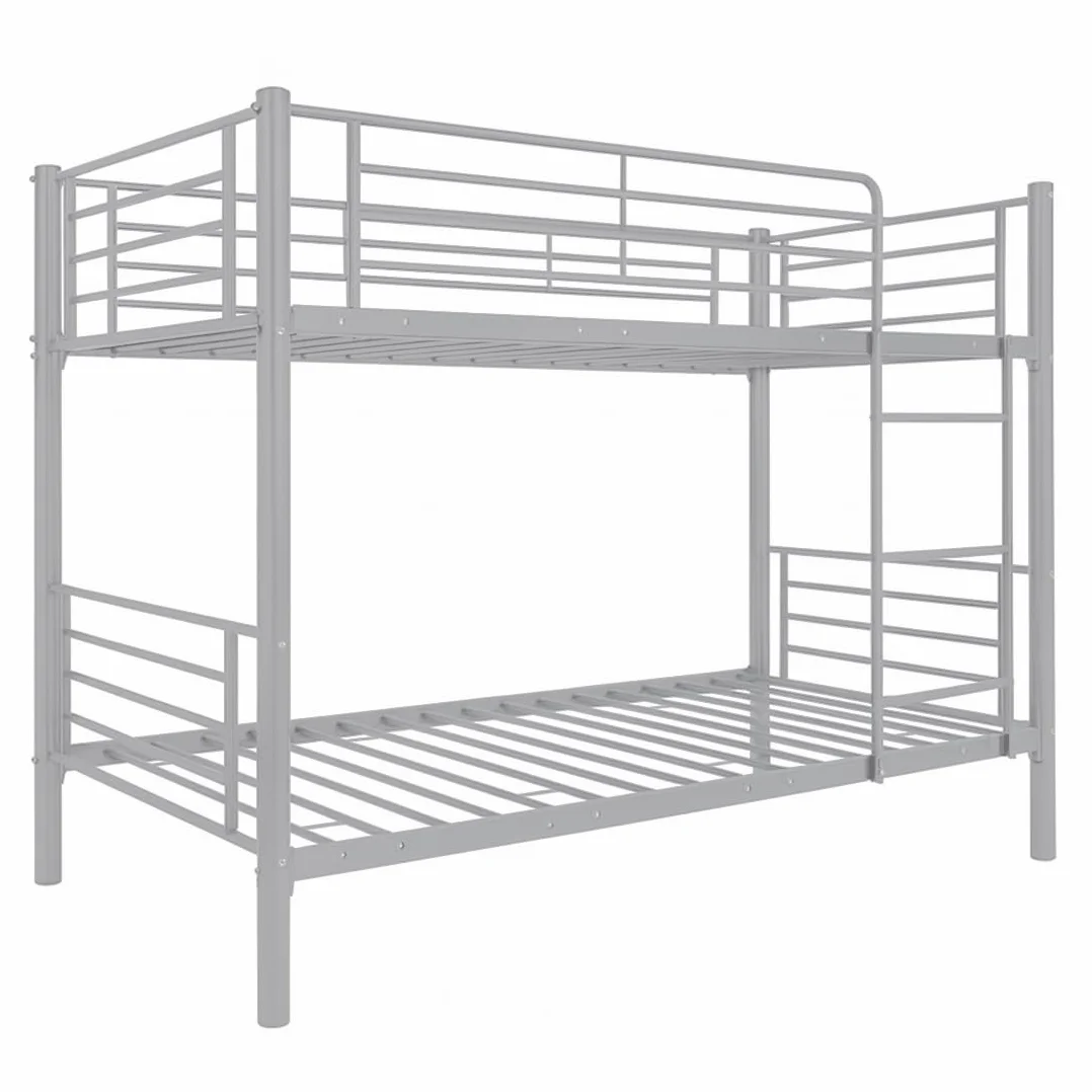 Acomoda Textil – Litera Metálica Doble 200x97x161 cm. Cama Infantil y Juvenil con Escalera Lateral y Barandilla Seguridad Resistente y Compacta para Dormitorio (Litera)