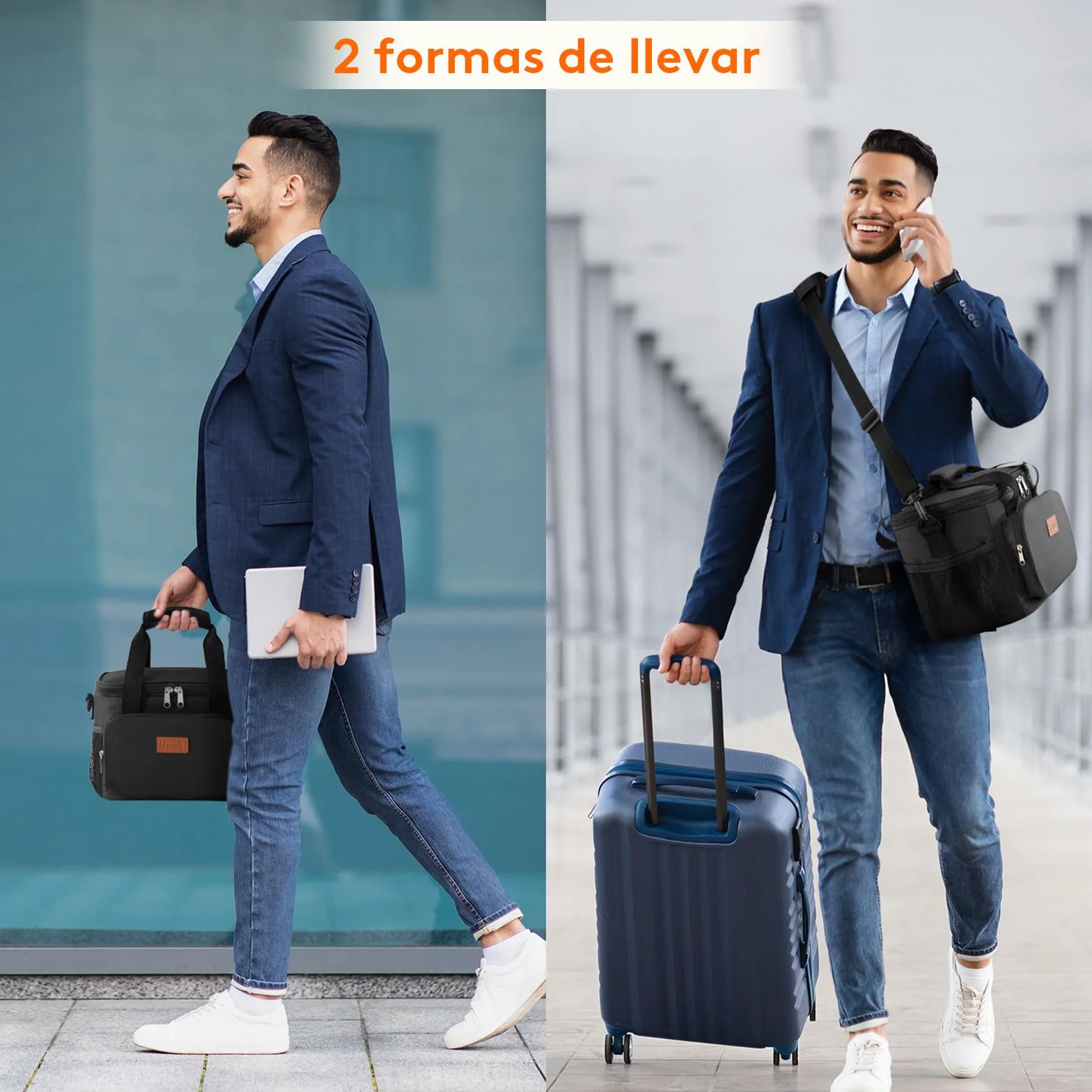 Lifewit Bolsa Termica Porta Alimentos 9L 12 Latas, Bolso Comida Trabajo Hombre Mujer, Lunch Bag Lonchera, Negro