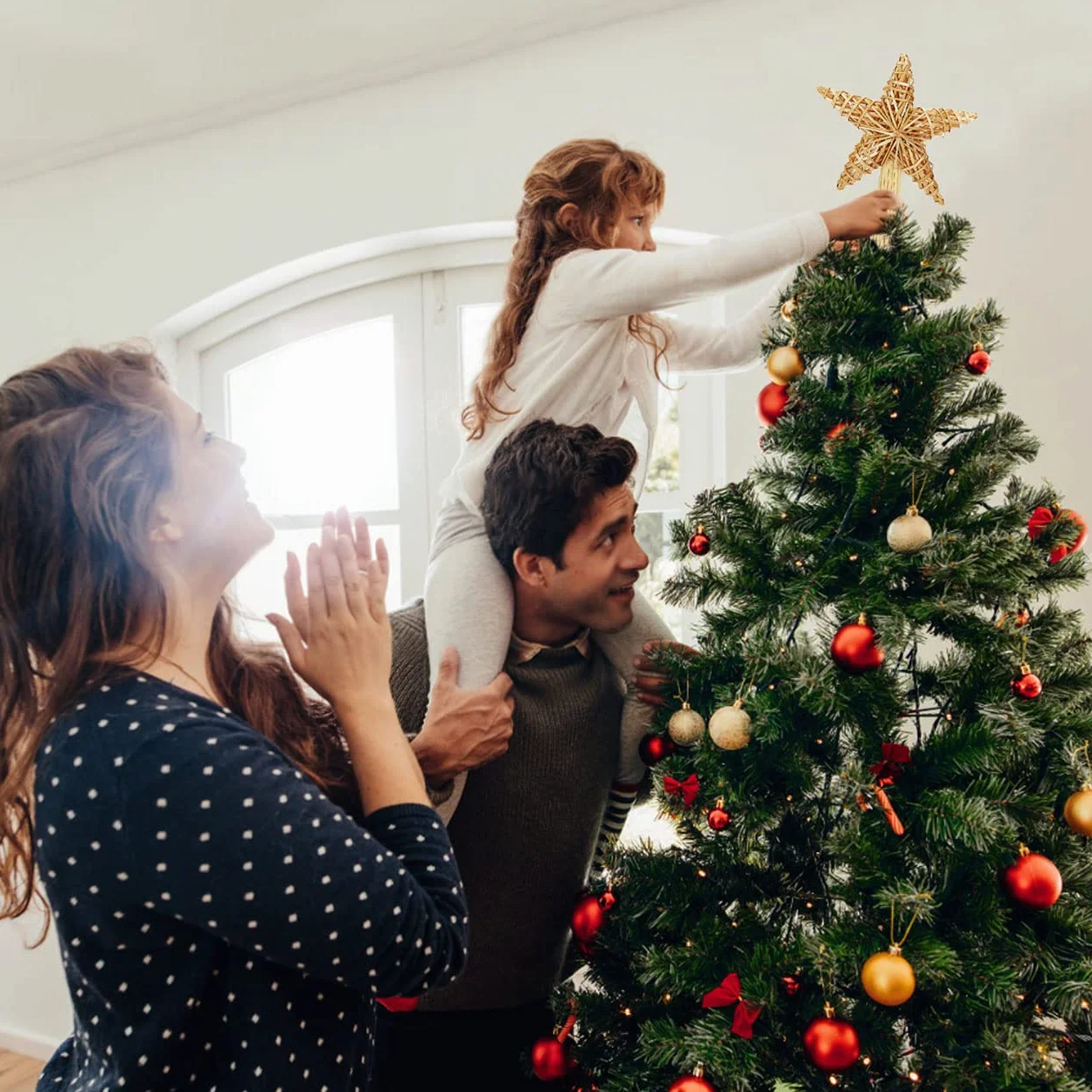 Estrella Arbol de Navidad, Punta del Árbol de Navidad Paja, Adorno Navidads Copa del Árbol, Topper de Estrella del Árbols de Navidads, Decoración de Árbols de Navidadss