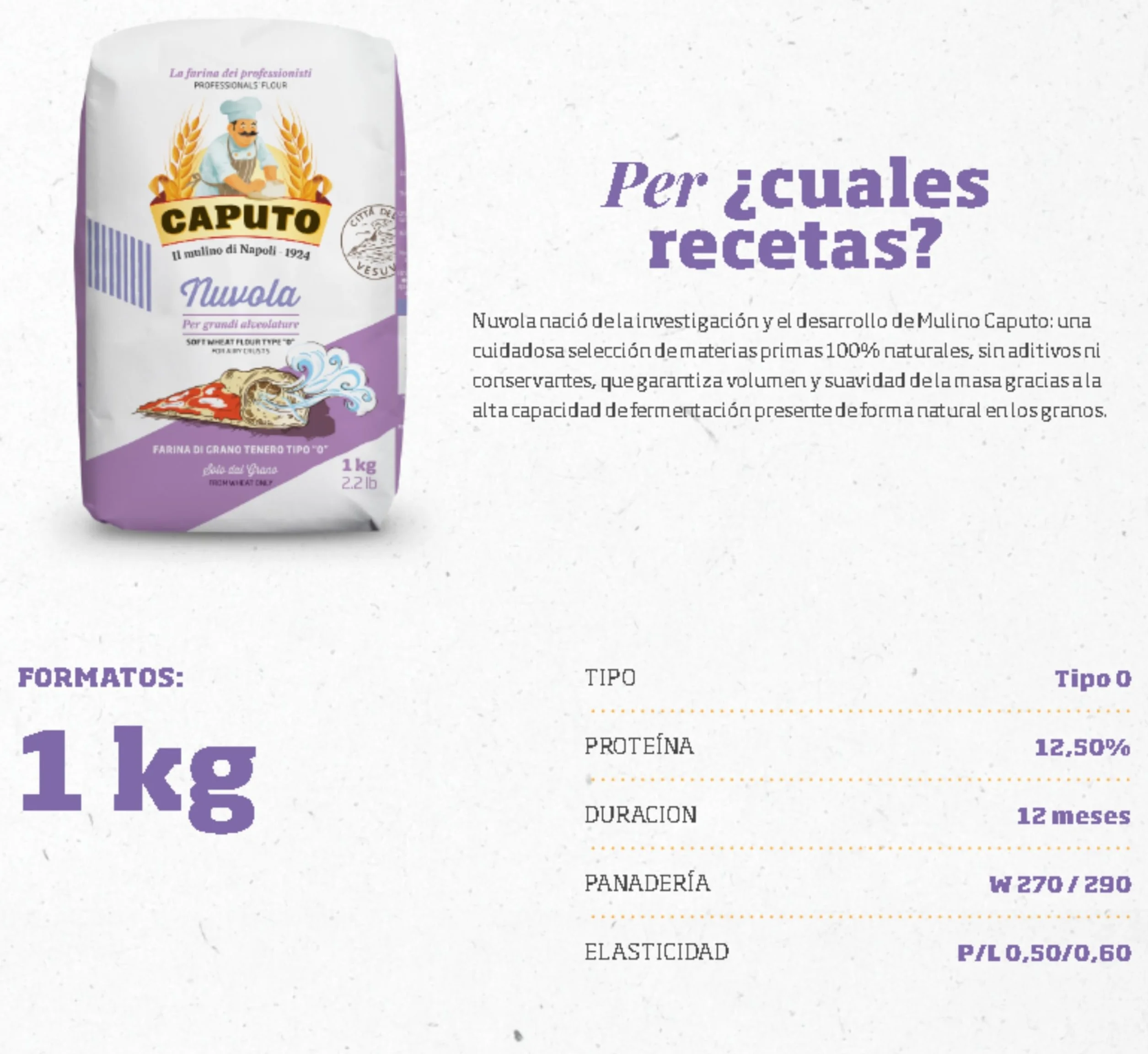 Caputo Nuvola Harina de Trigo Tipo 0 1 kg para Pizza Napolitana Molino Caputo Pack 3