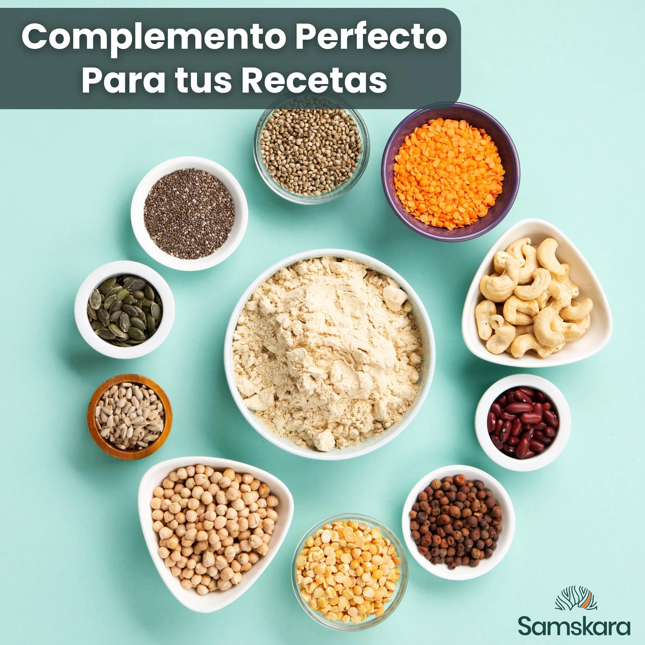 Proteina de Guisante BIO en Polvo 83% Fermentado Suave Sedoso 1kg
