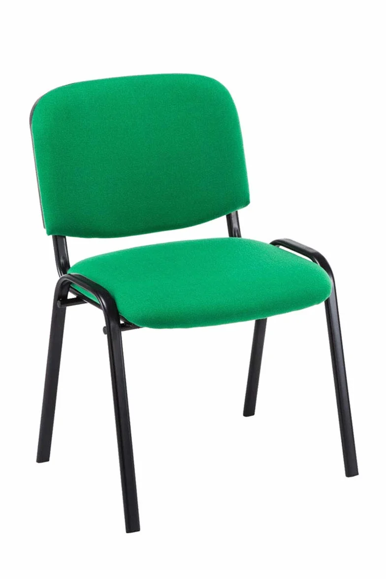 CLP Set De 4 Sillas De Reuniones Ken En Tela I Pack De 4 Sillas De Conferencia con Base De Metal I 4 Sillas Confidentes Apilables I Color:, Color:Verde Claro