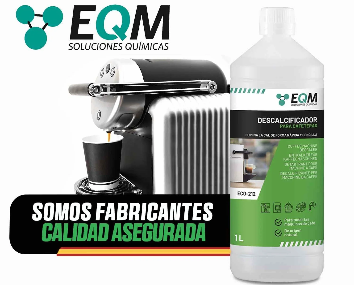 Descalcificador para Cafeteras 1L Origen Natural 100% Compatible con Todas las Máquinas de Café
