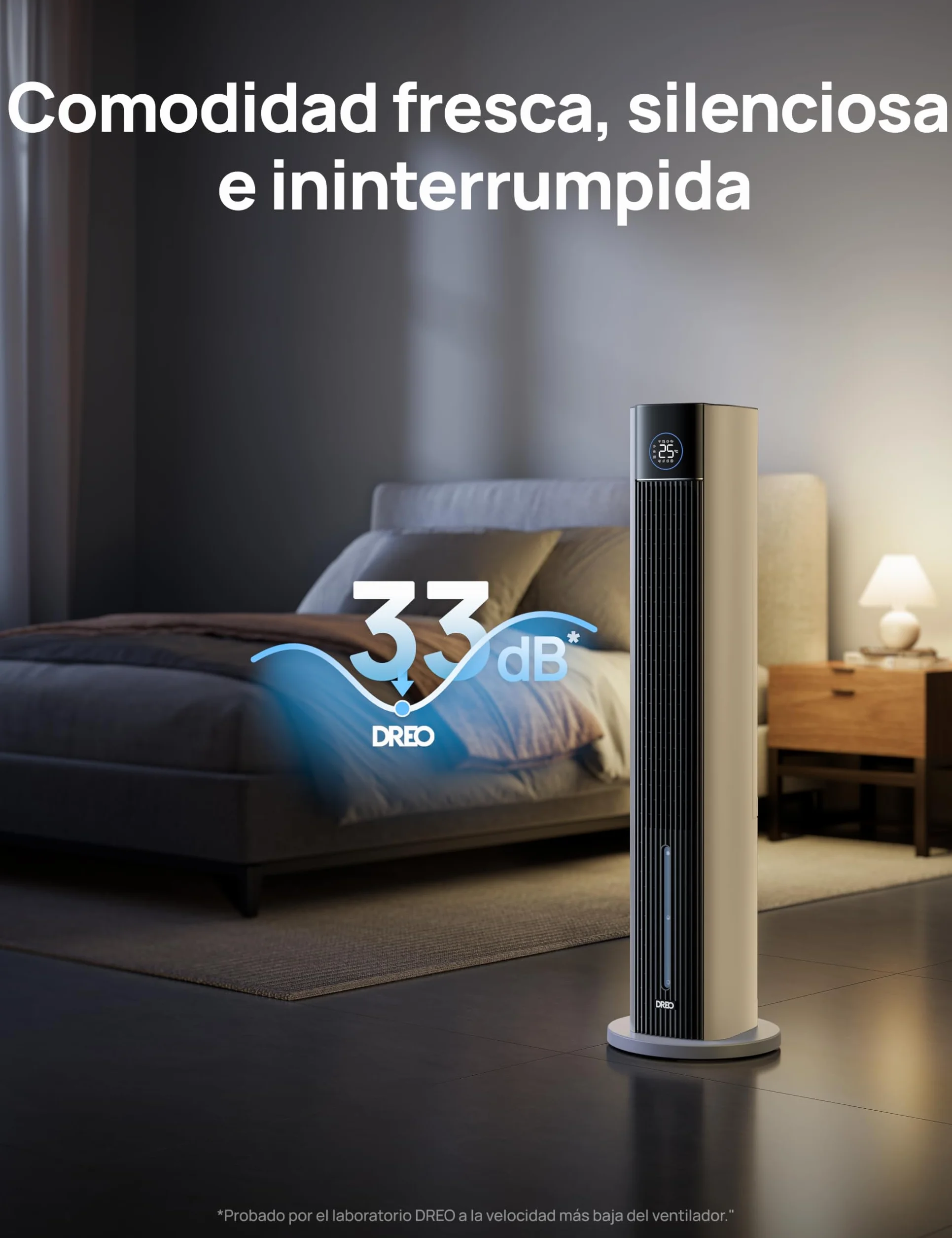 DREO Ventilador de Torre con enfriamiento por agua, enfriador 110 cm, silencioso, 4 velocidades, 4 modos, evaporativo, control app, paquete de hielo, oscilación 80°, temporizador 12 h, blanco