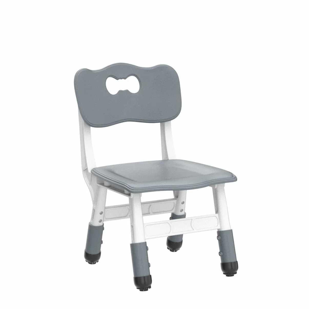 FUNLIO Silla Infantil Ajustable (2pcs), Silla de Altura Ajustable de 3 Niveles para Niños de 3-8 Años, Infantil con Soporte Máximo de 220lbs, para Aulas/Cuarteles/Hogares - Gris
