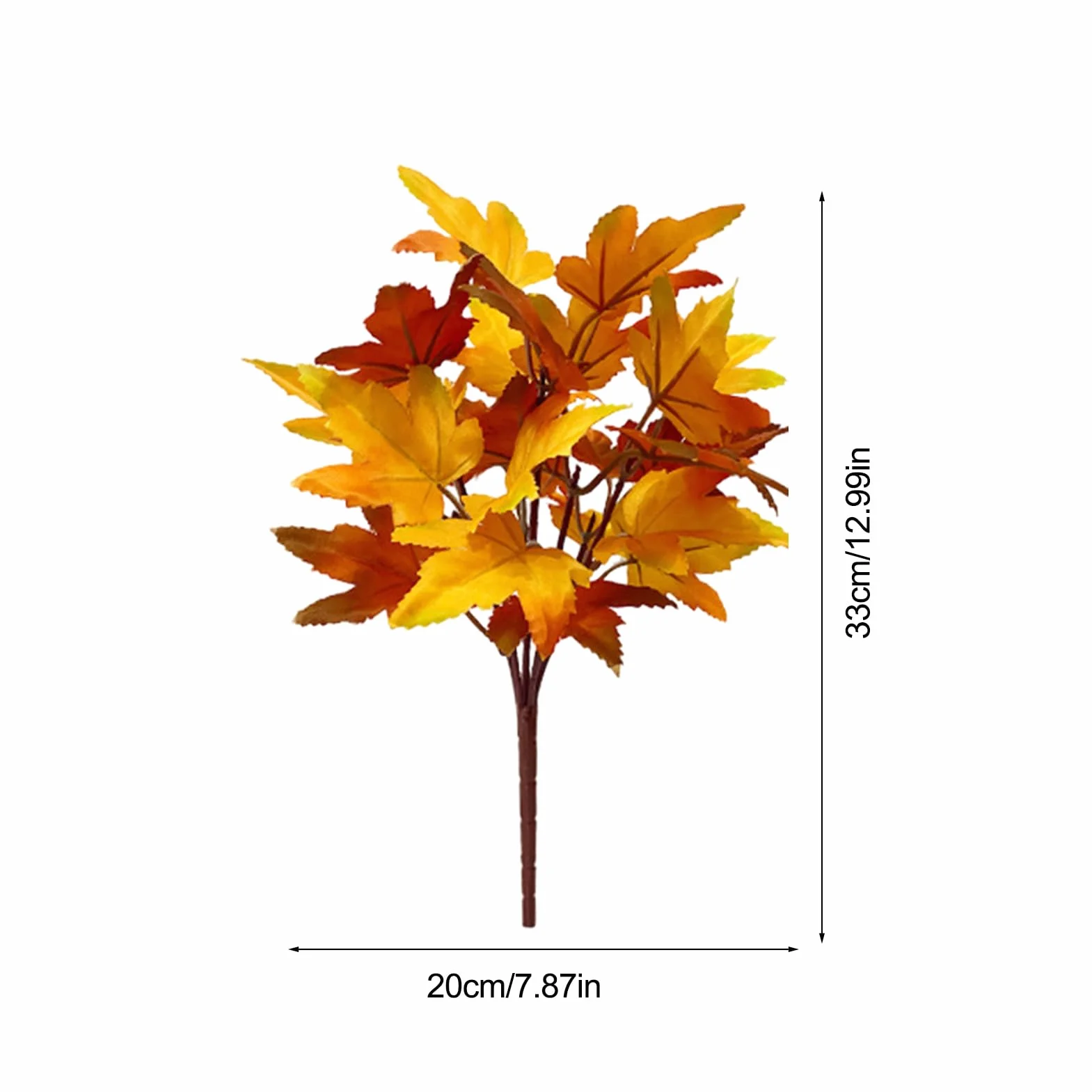 Ramitas de hojas de arce - decoraciones otoñales para el hogar,2 piezas de hojas de arce artificiales, ramitas, hojas de otoño falsas, tallos, hojas de arce, arbustos, arbustos de hojas de