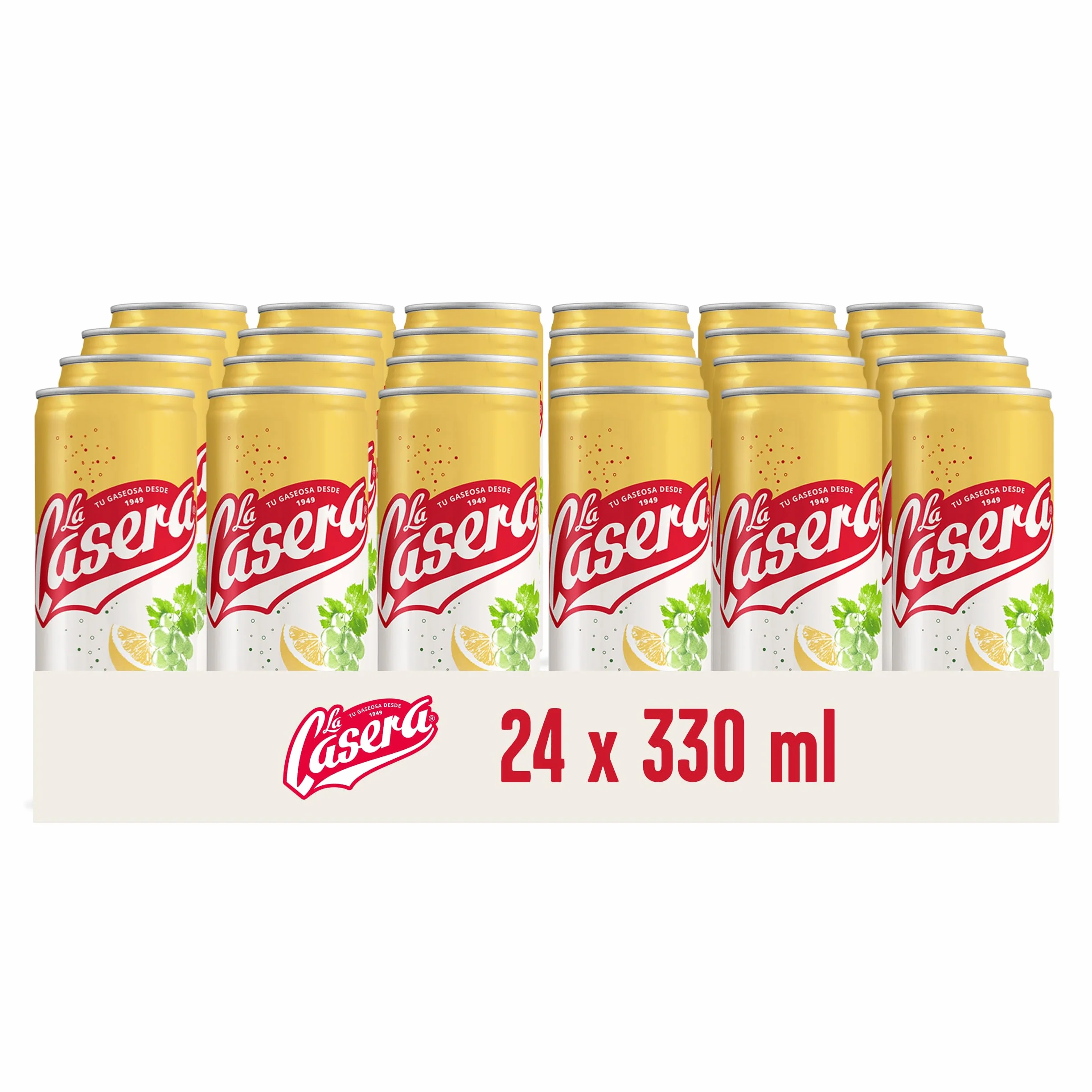 La Casera Blanco de Verano Bebida de Vino Blanco y Zumo Natural de Limón Pack 24 x 33 cl