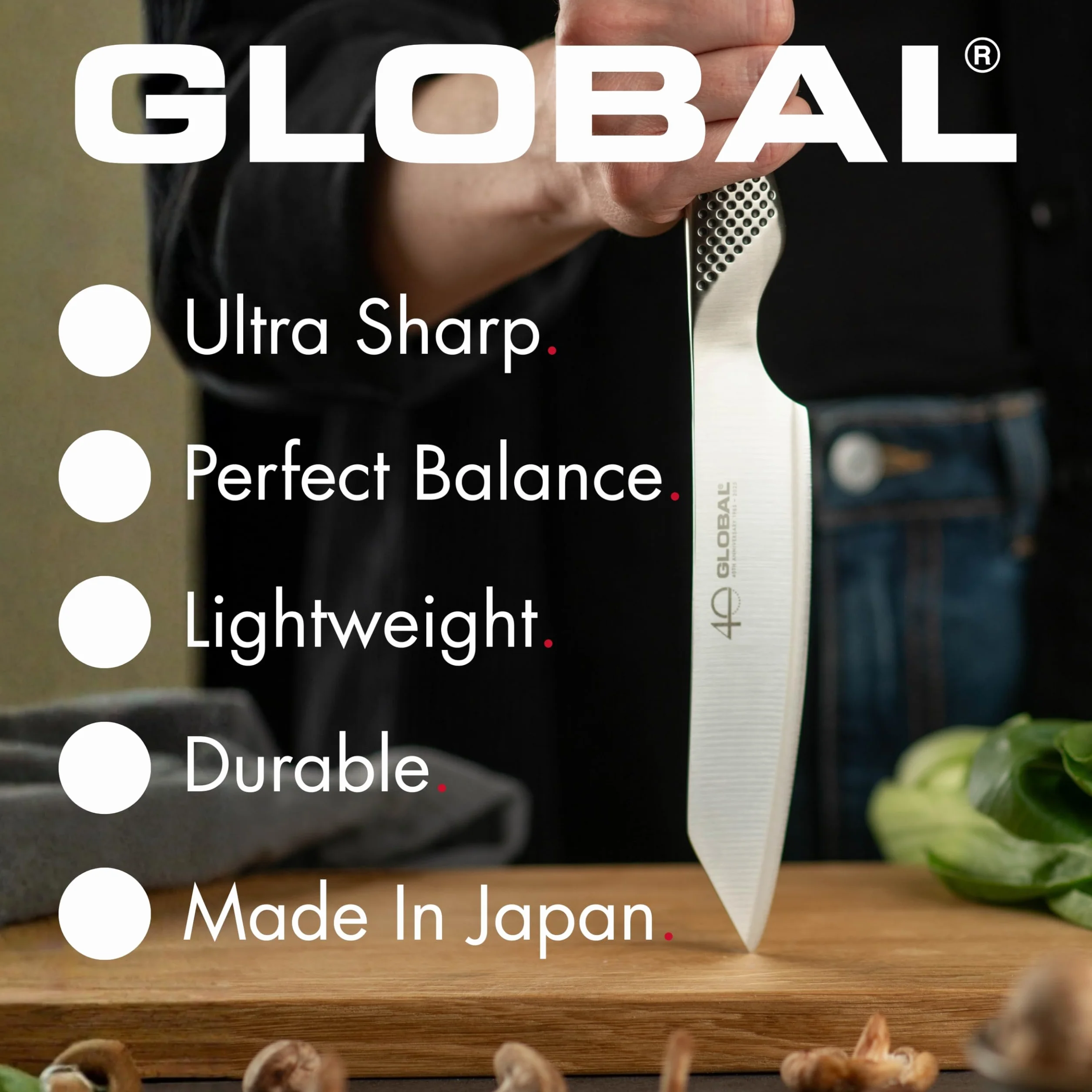 Global G-20 Cuchillo filetear 210 mm (8 cali) hoja