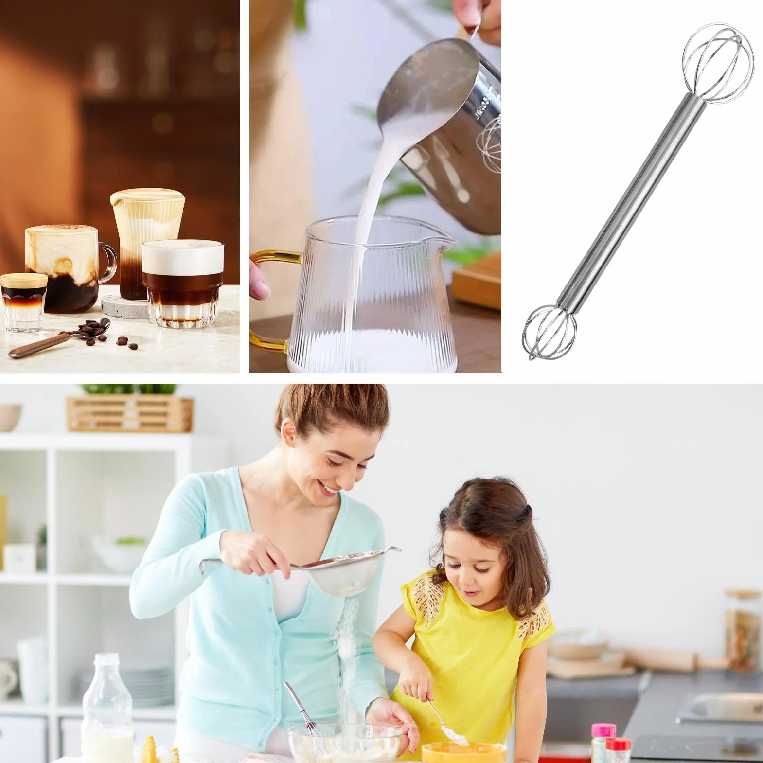 Muddler de misos de Acero Inoxidable - Batidor de Cocina de Doble Cabeza, 20x3,5x3cm Muddler Manual para misos | Palito para Revolver y Cuchara Batidor para Cocina Doméstica, Repostería, Salsas, Huevo