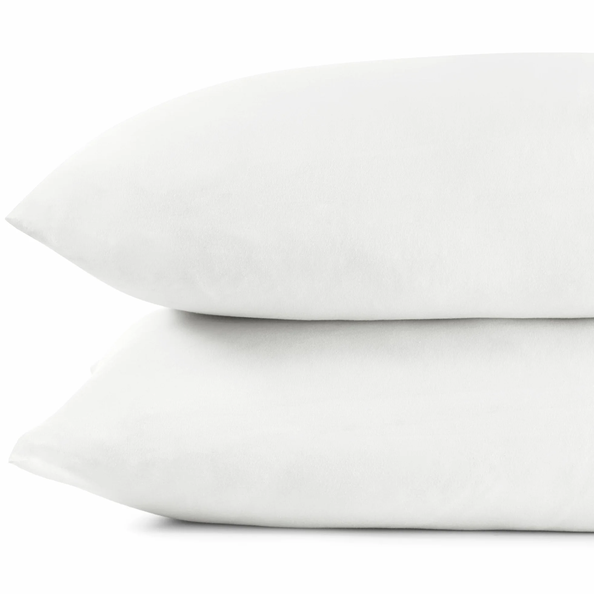 DecoKing Funda de Almohada Jersey 100% Algodón Peinado 50x60 cm Cremallera Blanco Juego de 2