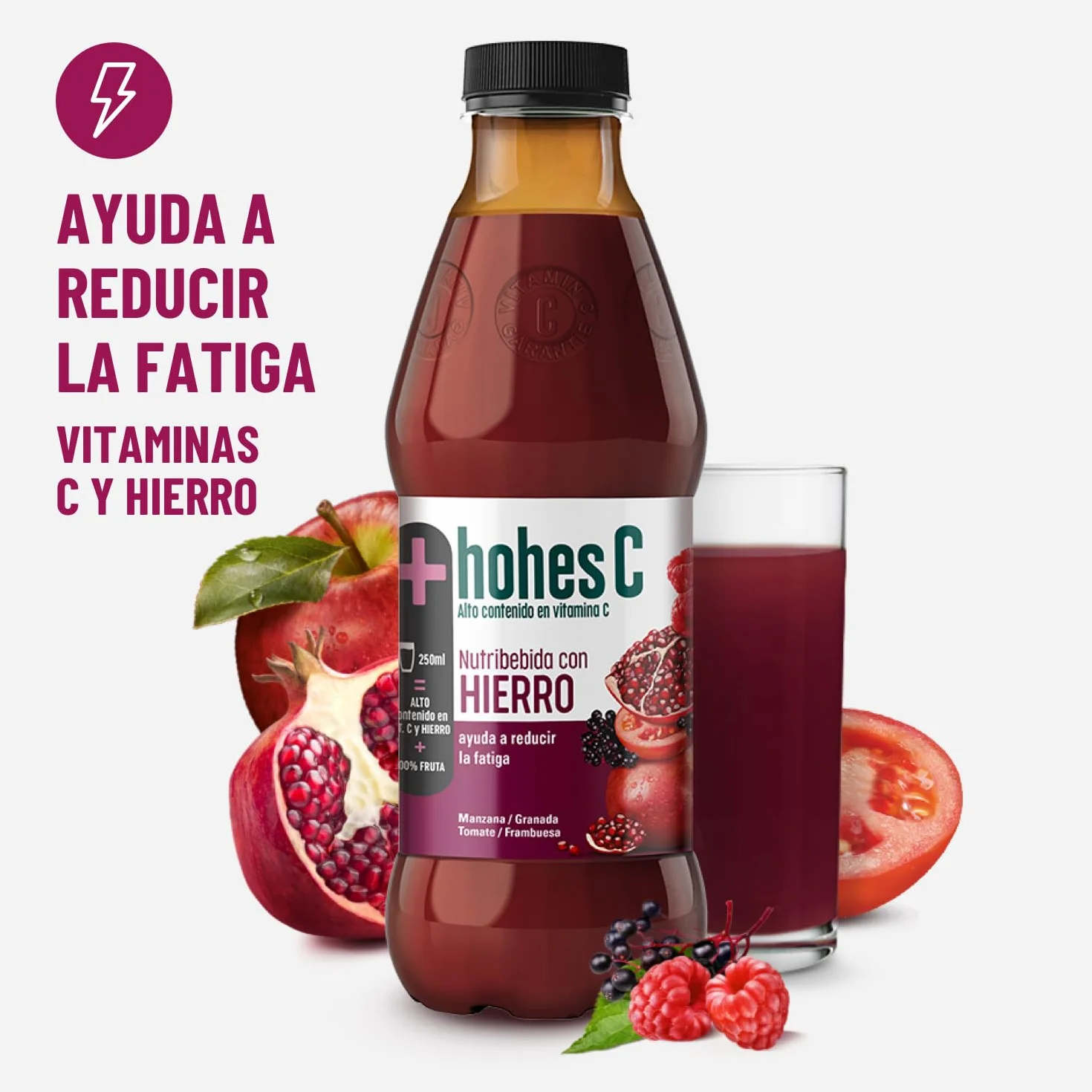 hohes C Plus Hierro Nutribebida con Hierro y Vitamina C Zumo 100% natural 1L
