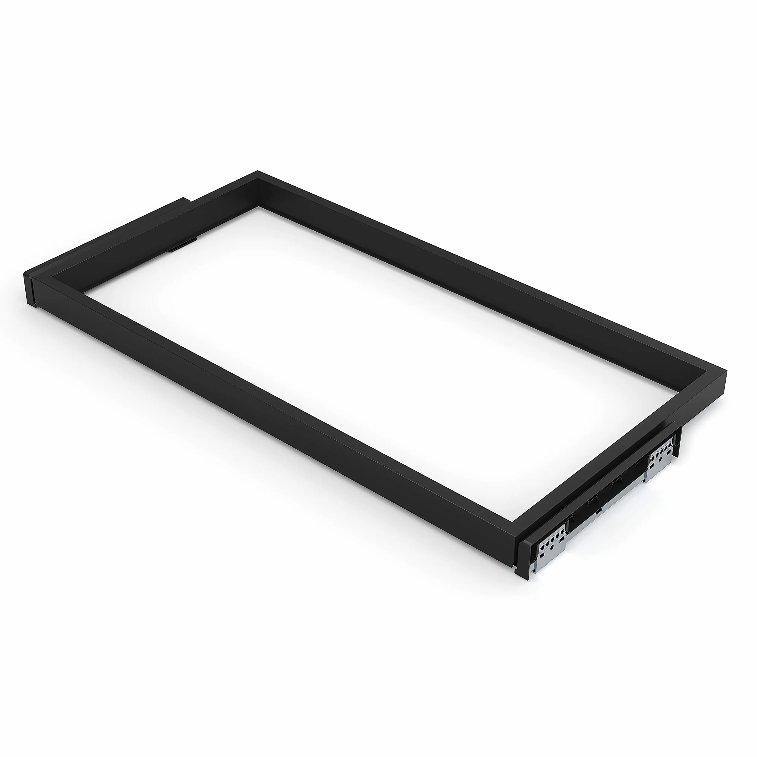 Bastidor con guías de Cierre Suave Ancho Regulable 560-594 Pintado Negro Texturizado 2 ud