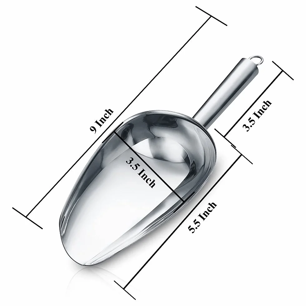 Cuchara Para Helado de Acero Inoxidable, 8 oz, 9 Pulgadas, Apto para Lavavajillas