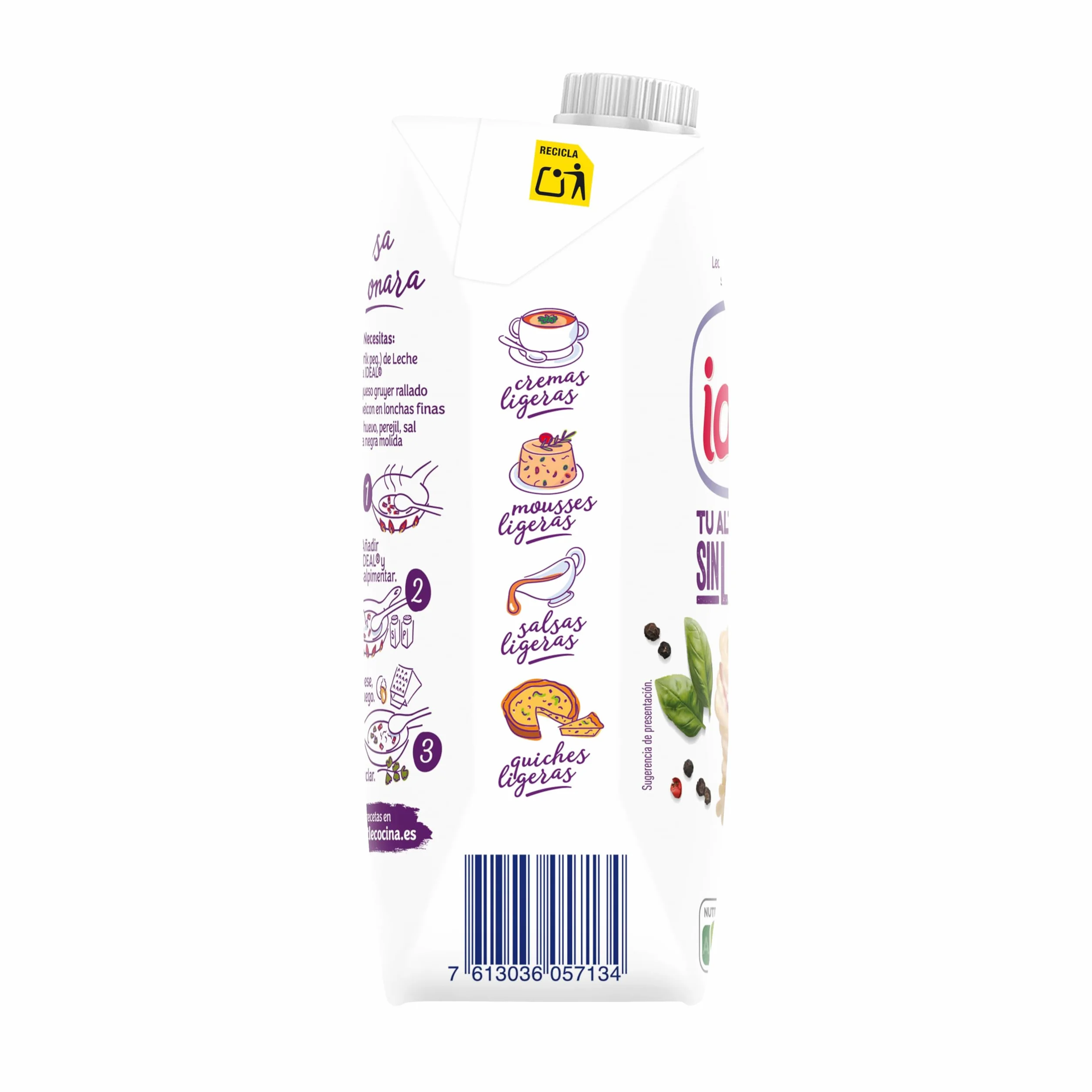 Nestlé Ideal Leche evaporada Sin Lactosa 12 x 500 ml (525 g)