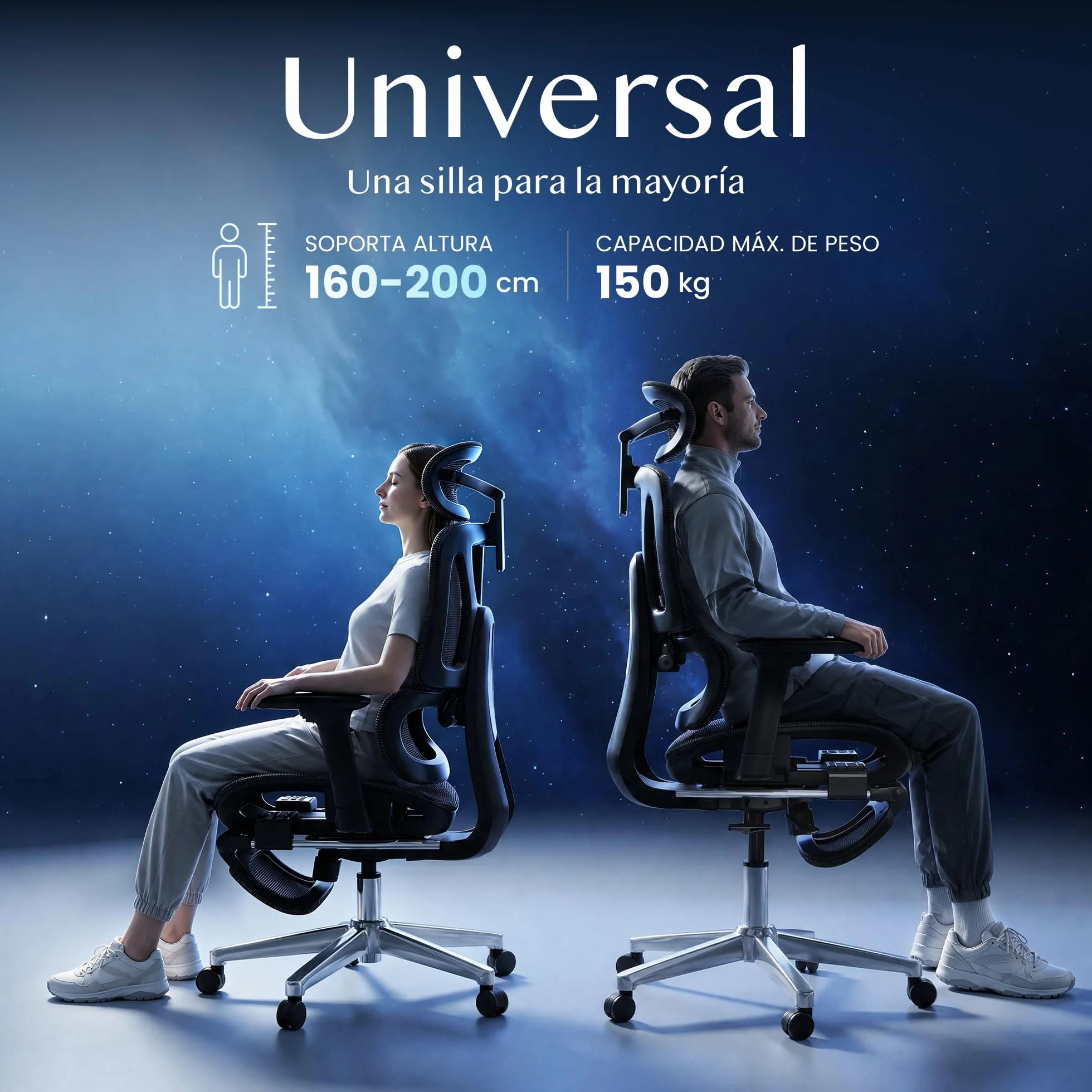 FLEXISPOT ErgoX Silla Escritorio con Reposapiés, Soporte Lumbar, Respaldo 5D, Reposabrazos 3D, Silla Gaming, Cojín Transpirable, Inclinación 135°, Silla Ergonomica Escritorio, Negro